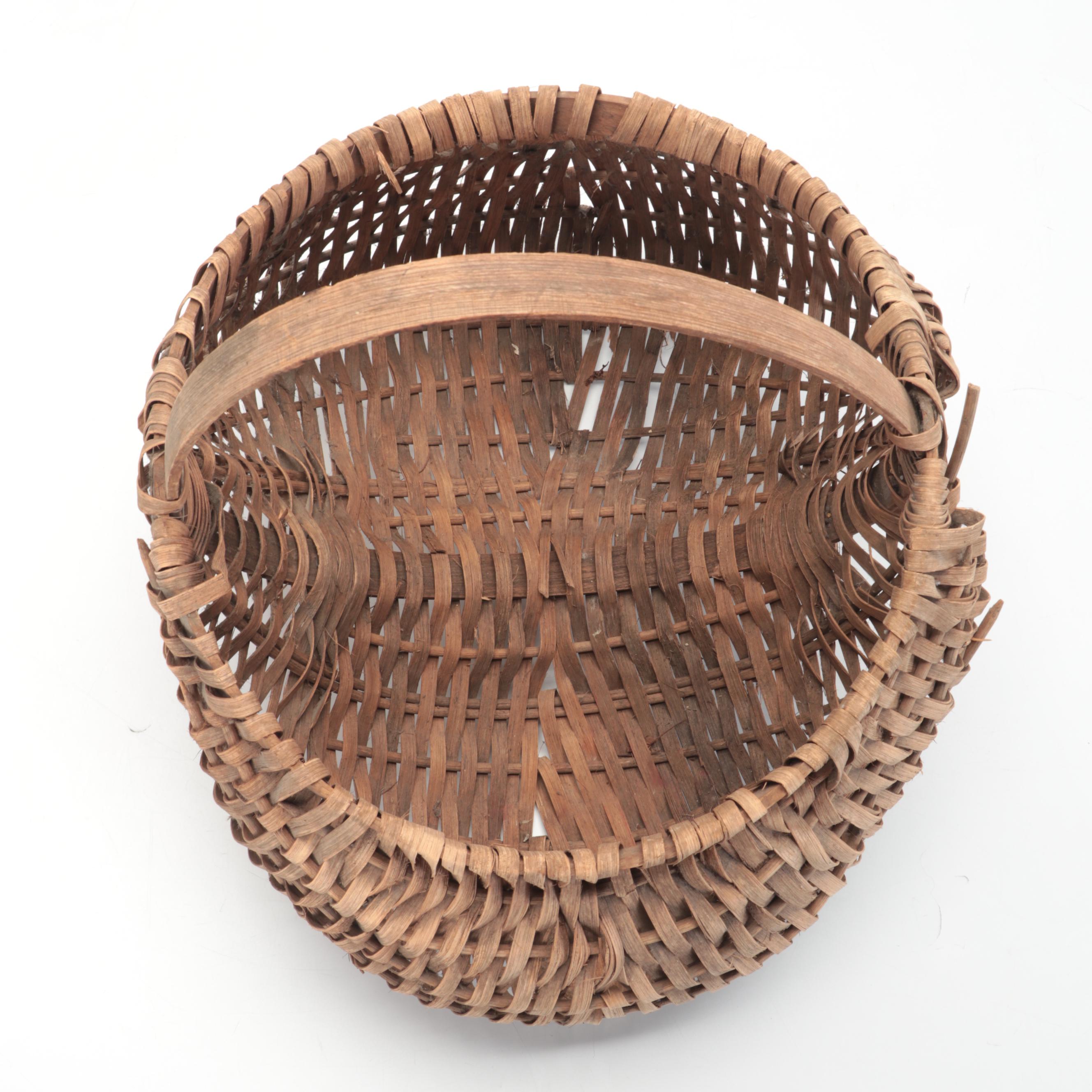 Wicker Woven Buttock Basket and More Handled Baskets