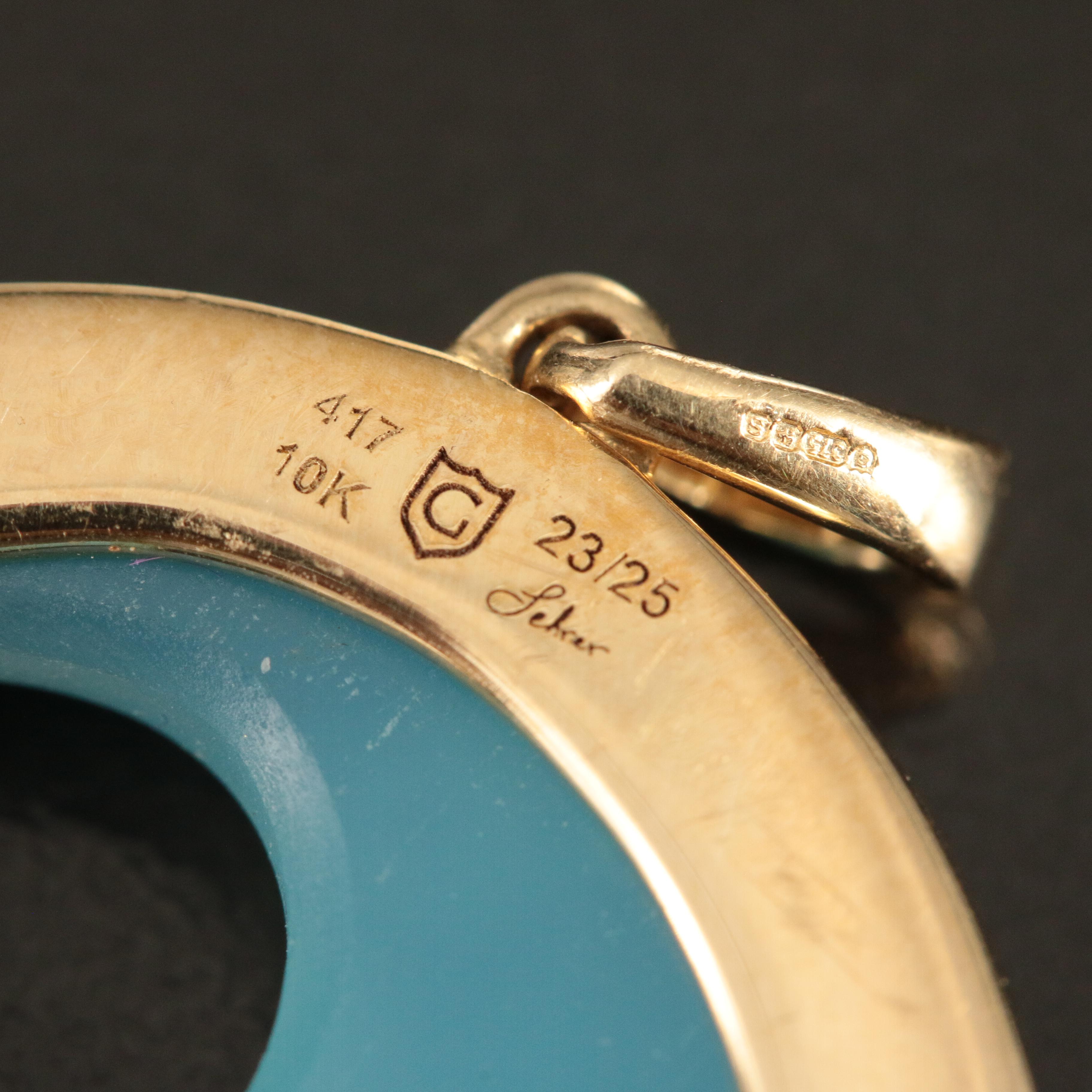 Glenn Lehrer Designs 10K Crescent Man in the Moon Pendant