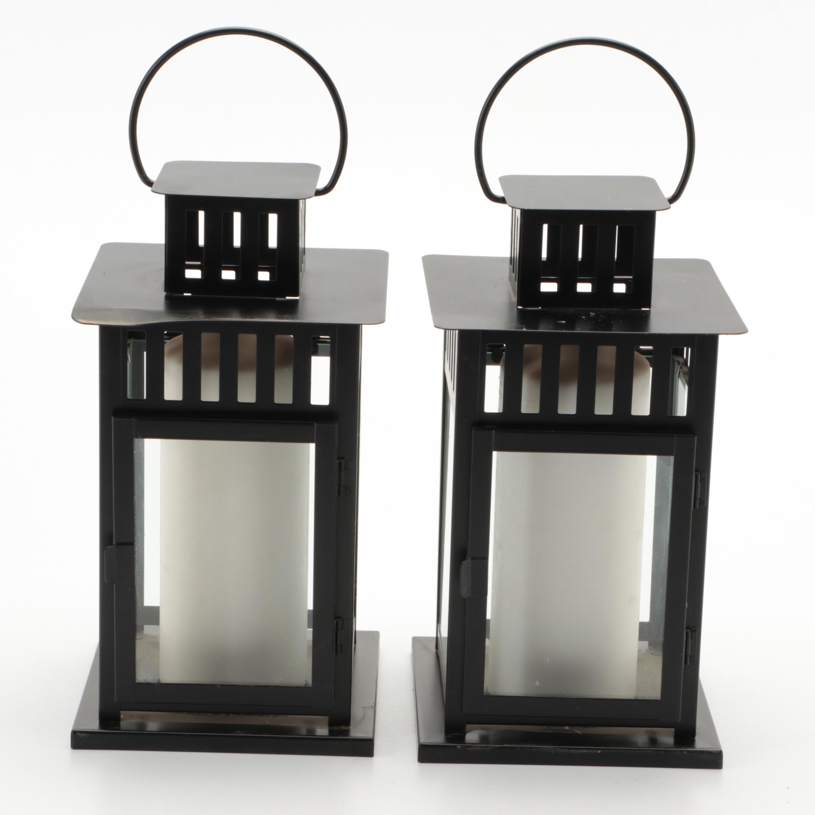 Pair of IKEA Steel Candle Lanterns