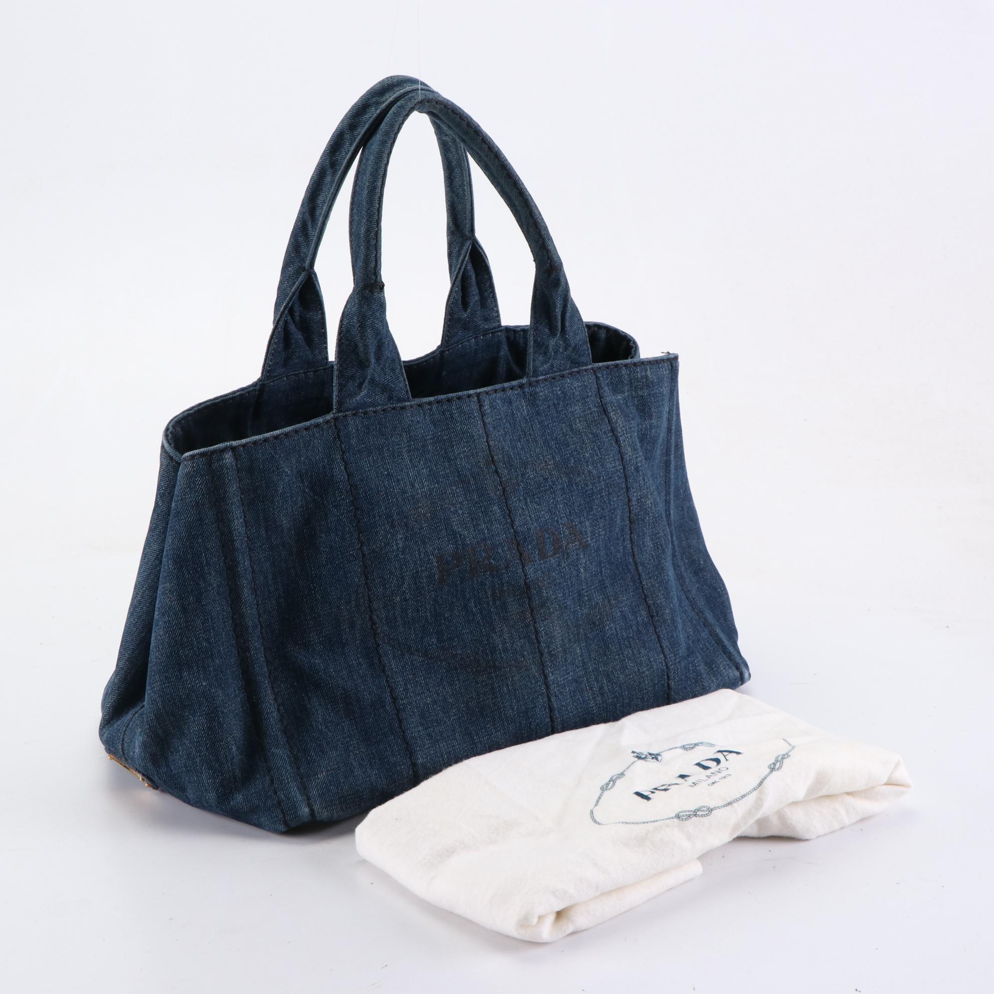 Prada Canapa Denim Tote