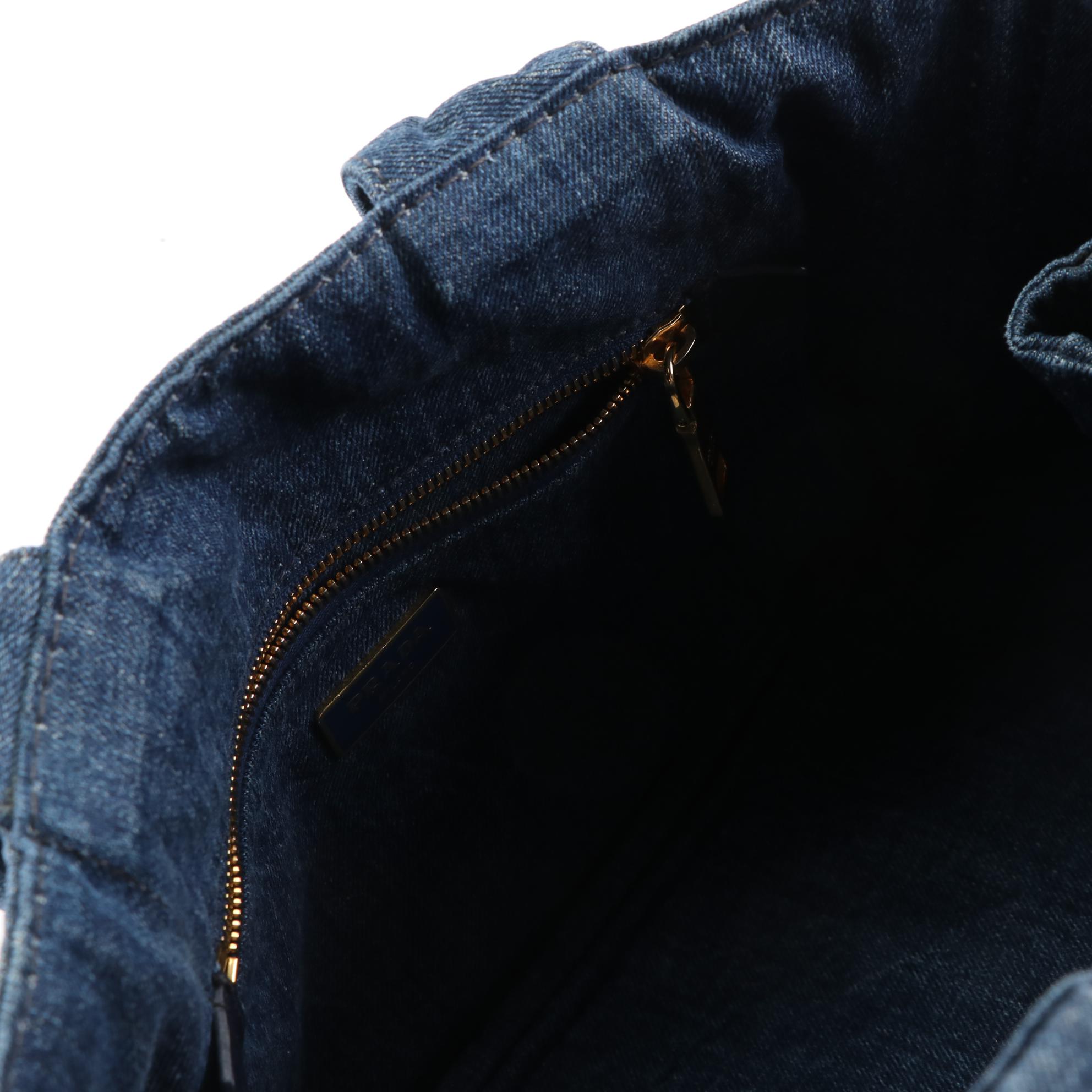 Prada Canapa Denim Tote