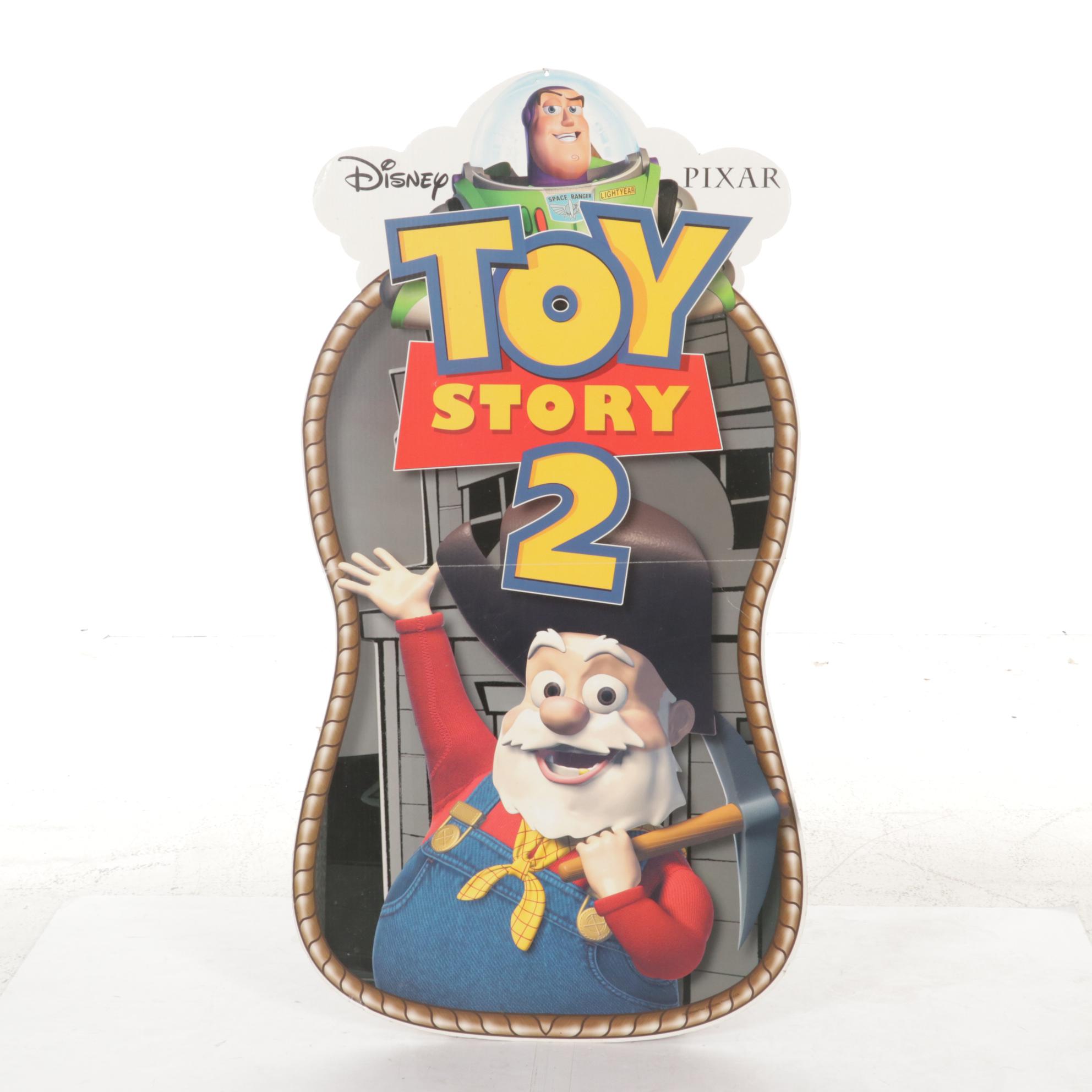 Disney Pixar Toy Story 2 Advertising Sign and Woody Toys
