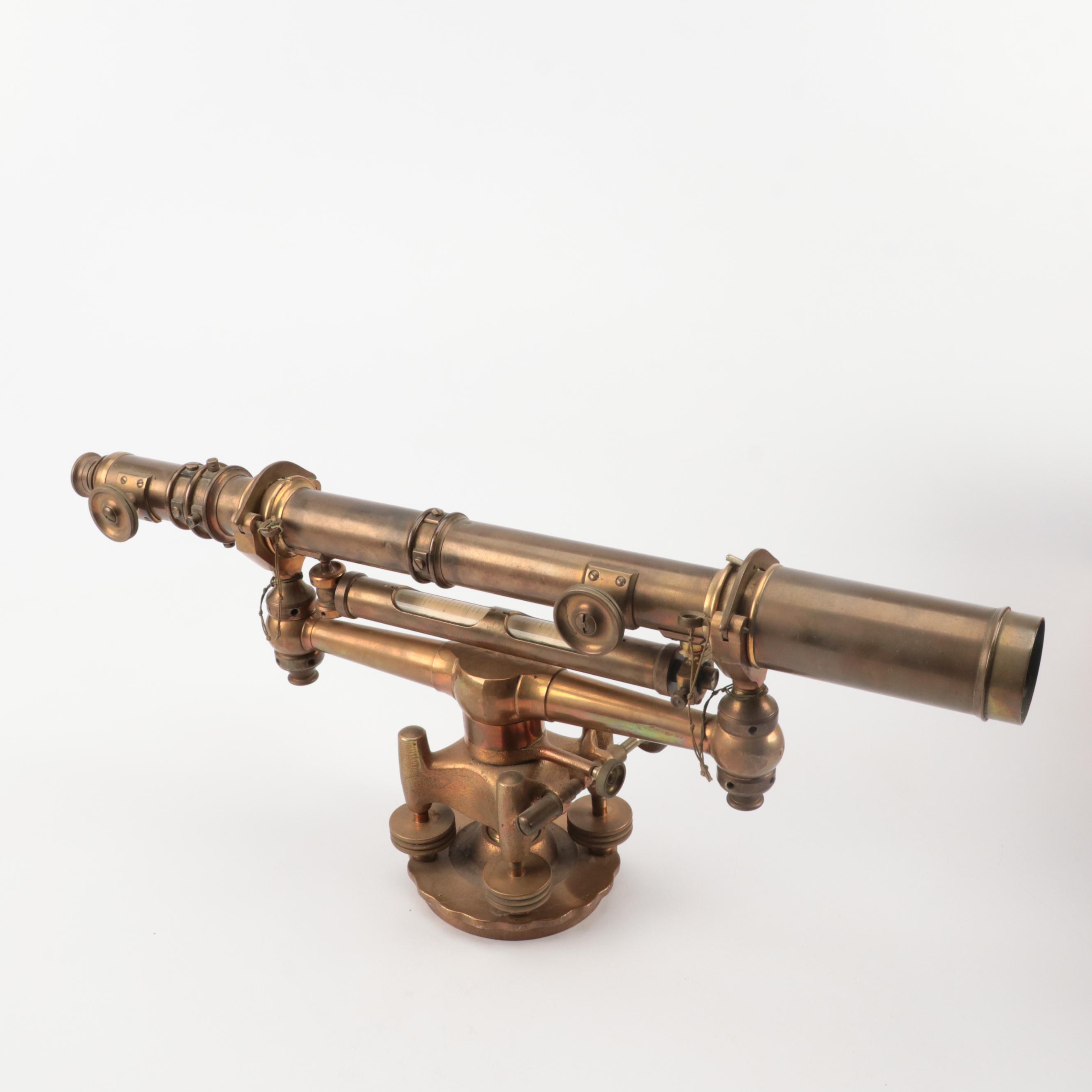 W. & L. E. Gurley Brass Survey Transit with Case, Early 20th Century