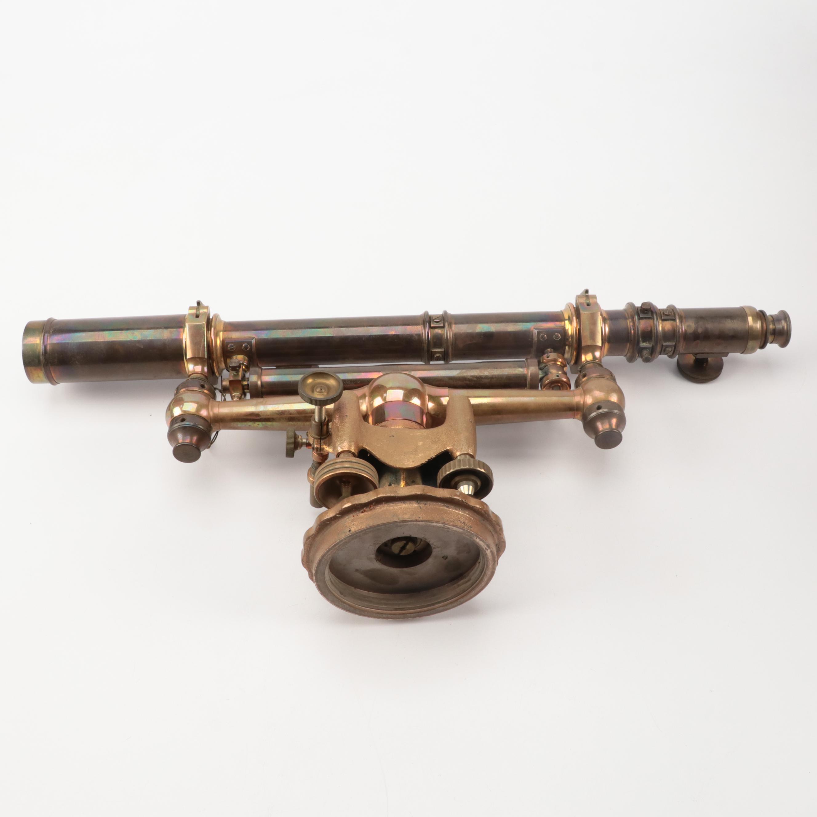 W. & L. E. Gurley Brass Survey Transit with Case, Early 20th Century