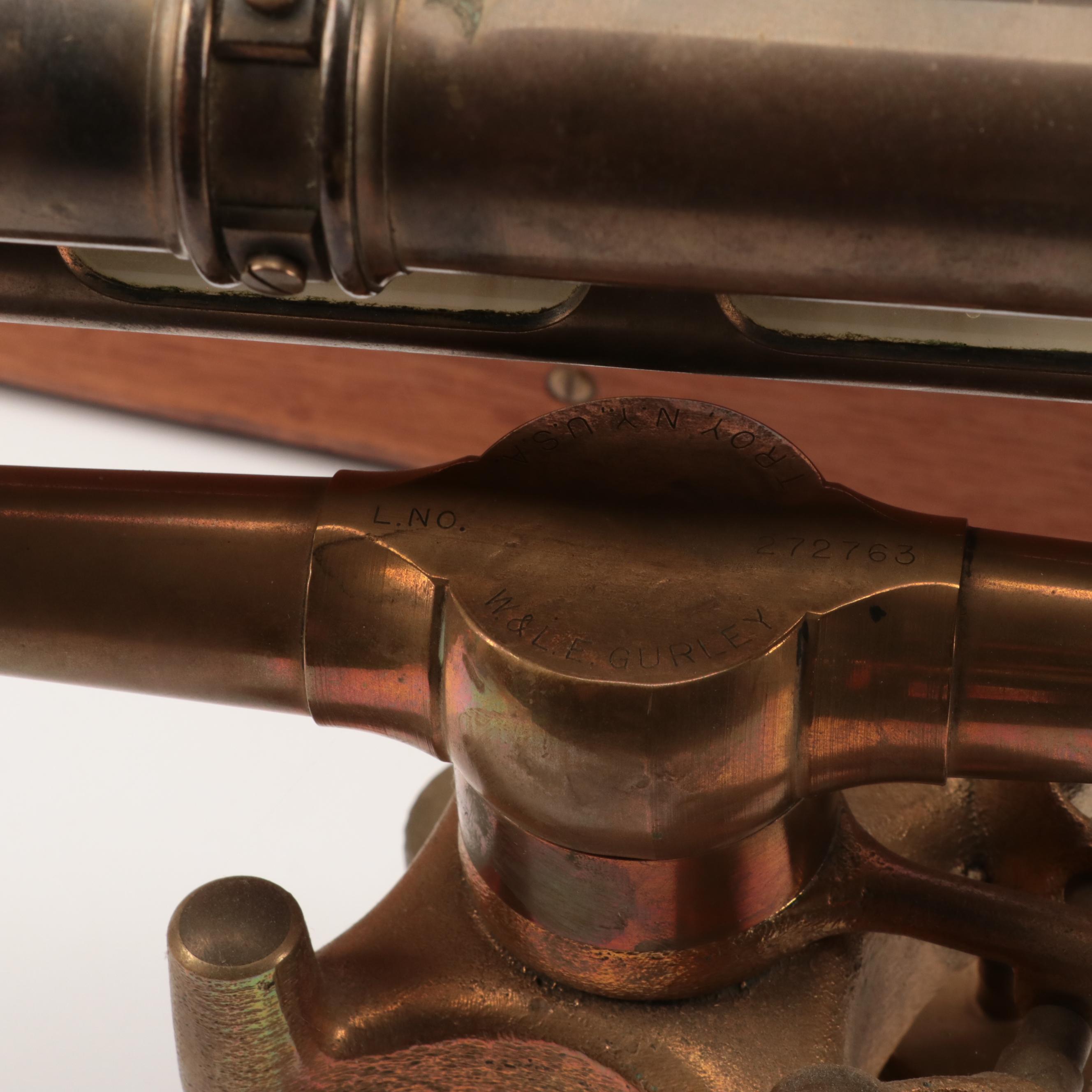 W. & L. E. Gurley Brass Survey Transit with Case, Early 20th Century