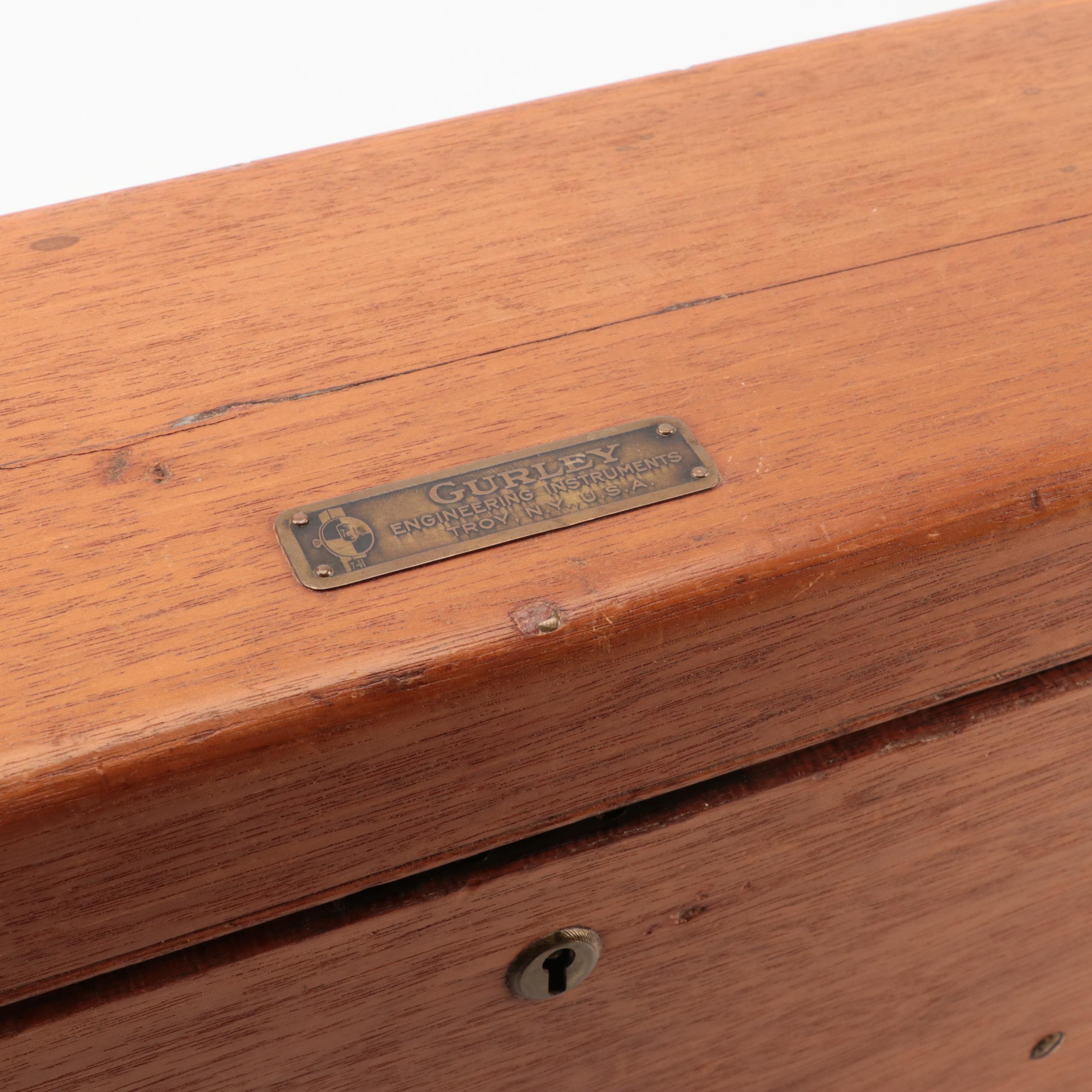 W. & L. E. Gurley Brass Survey Transit with Case, Early 20th Century