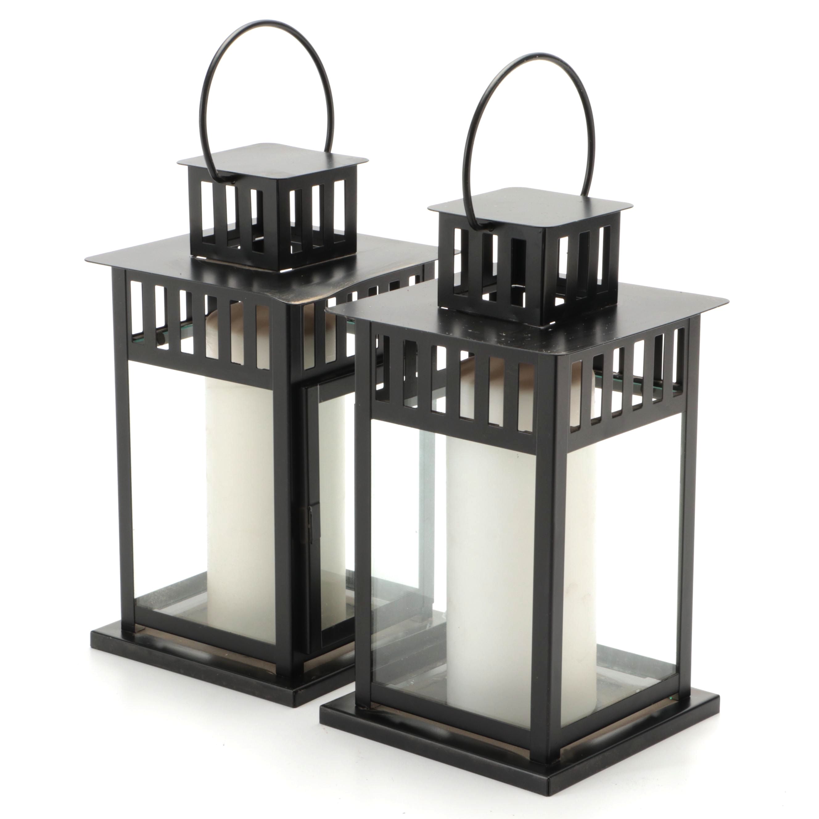 Pair of IKEA Steel Candle Lanterns