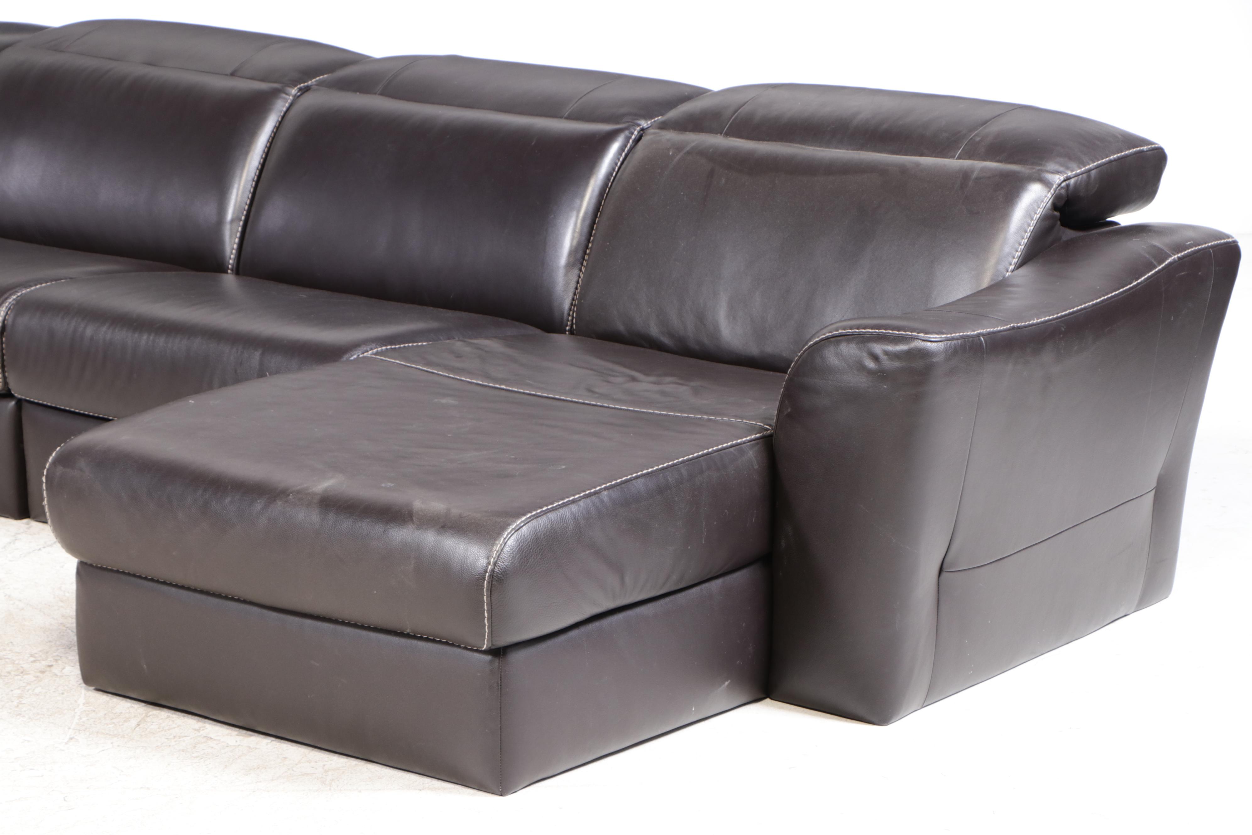 Leather Reclining Sectional Sofa
