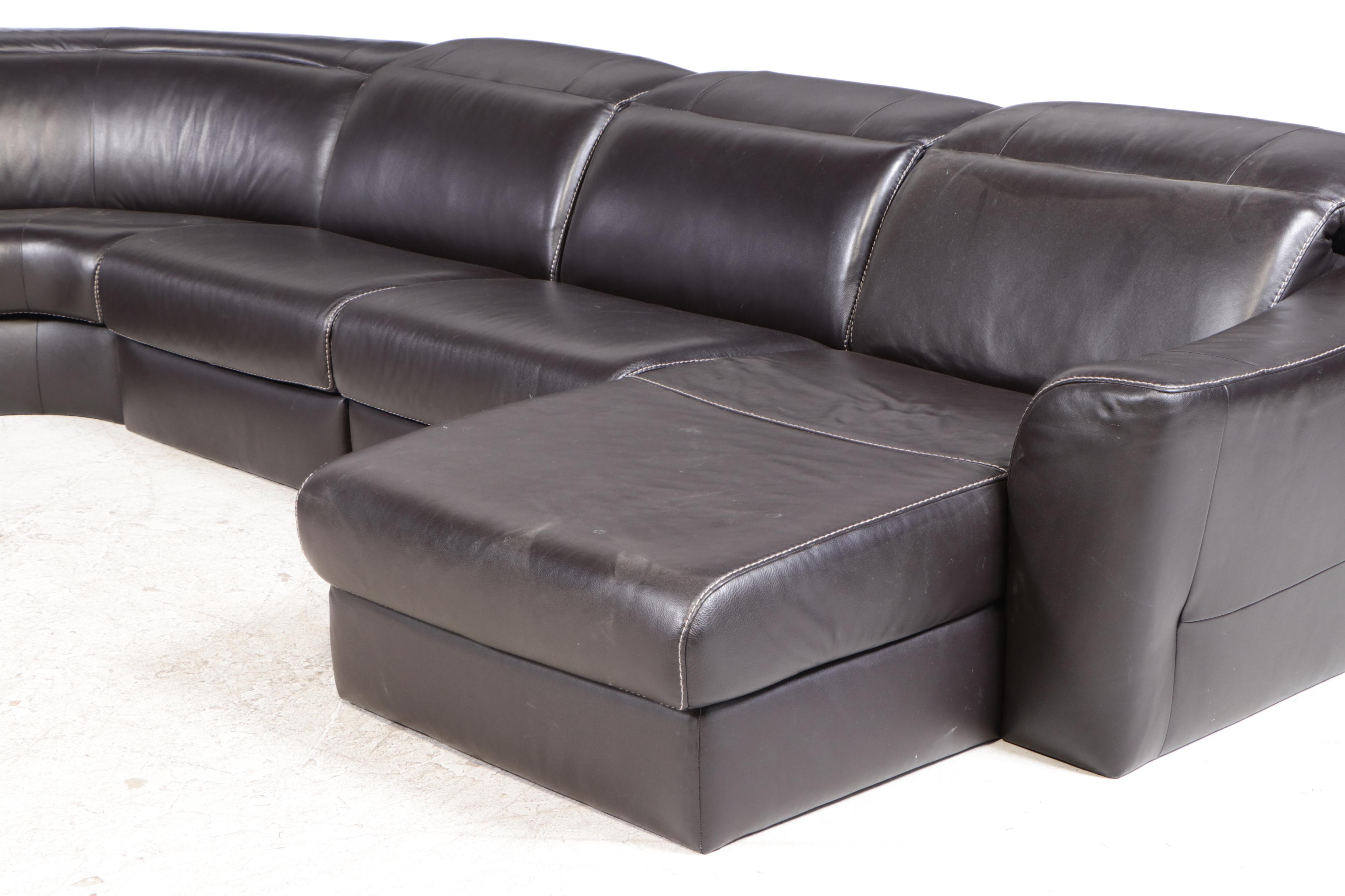 Leather Reclining Sectional Sofa