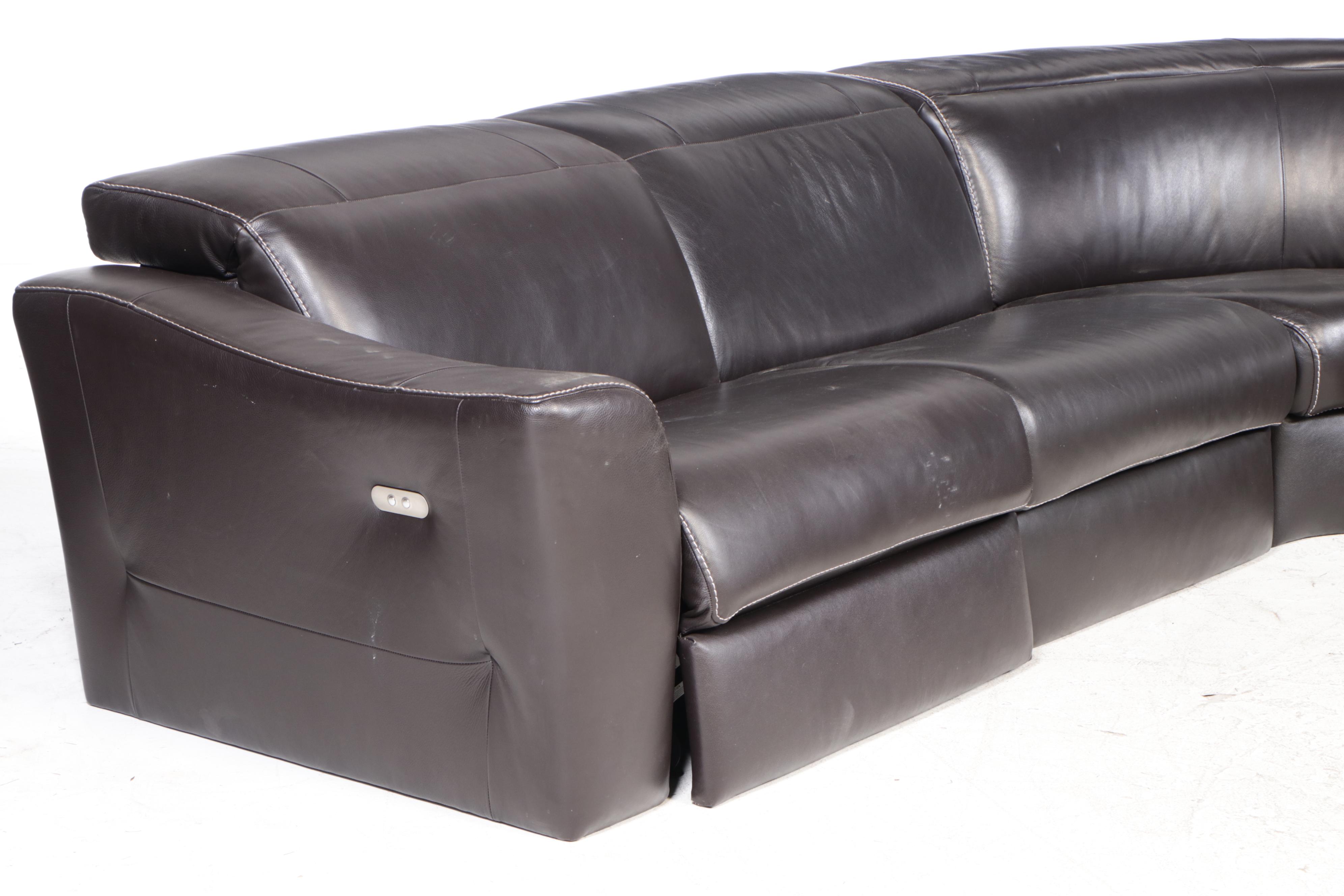 Leather Reclining Sectional Sofa