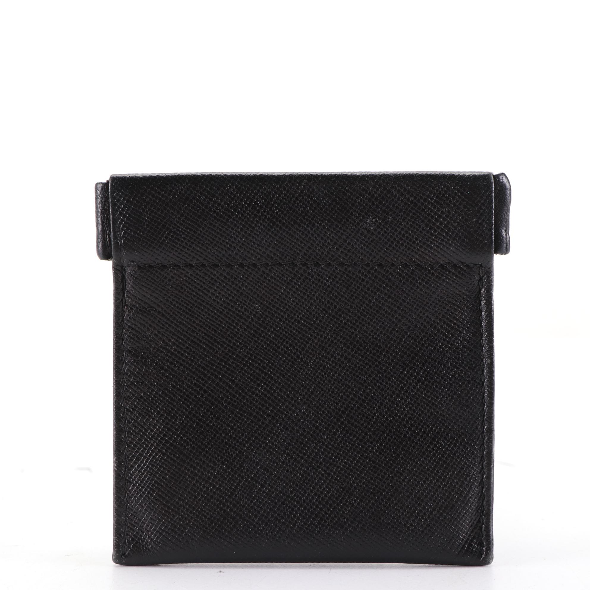 Prada Flex Clasp Flat Coin Pouch in Saffiano Leather