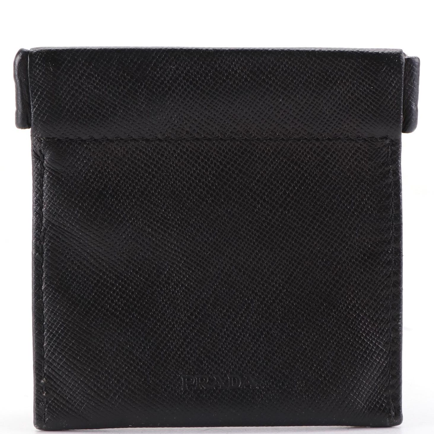 Prada Flex Clasp Flat Coin Pouch in Saffiano Leather
