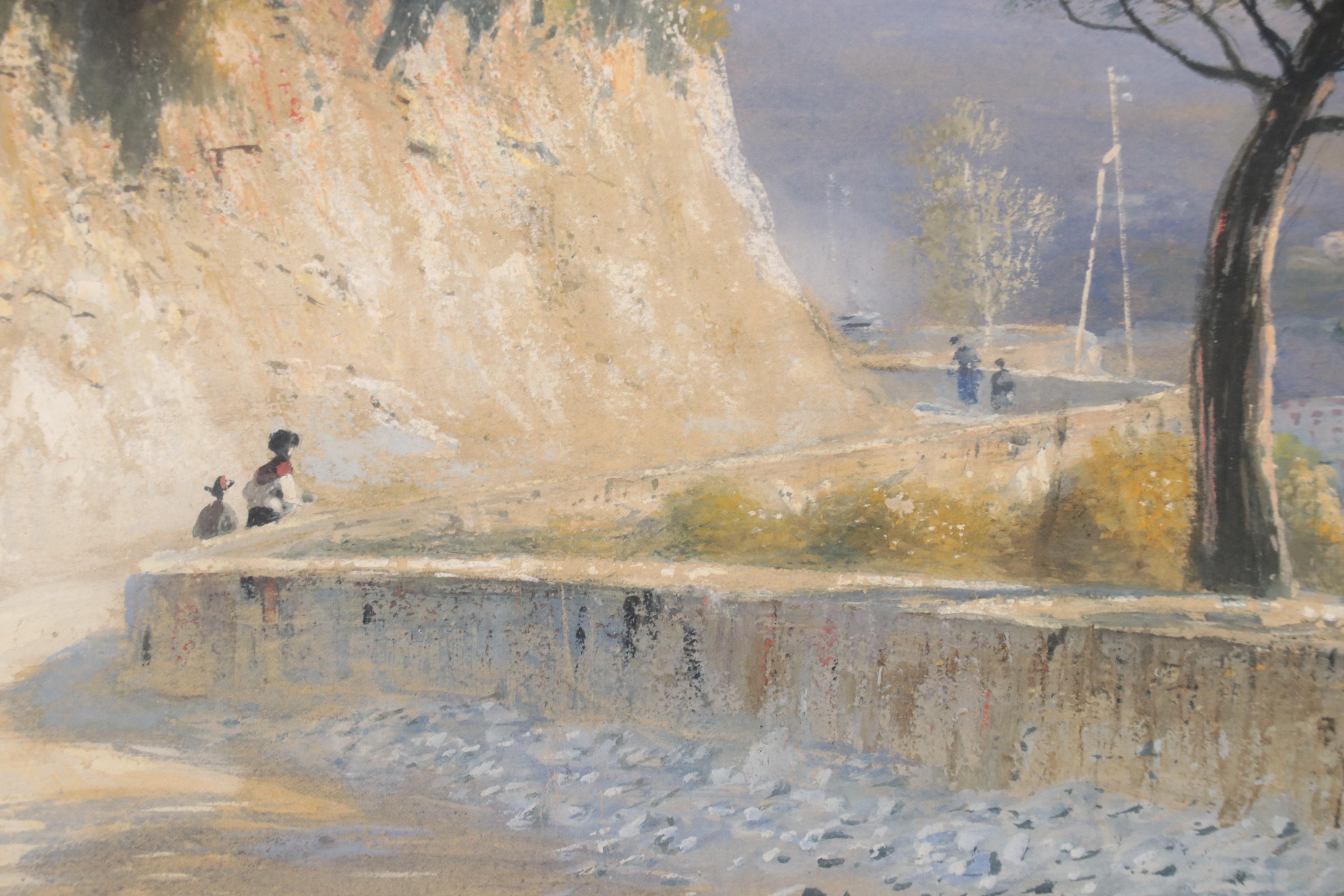 Giovanni Battista Watercolor Painting of Coastal Landscape