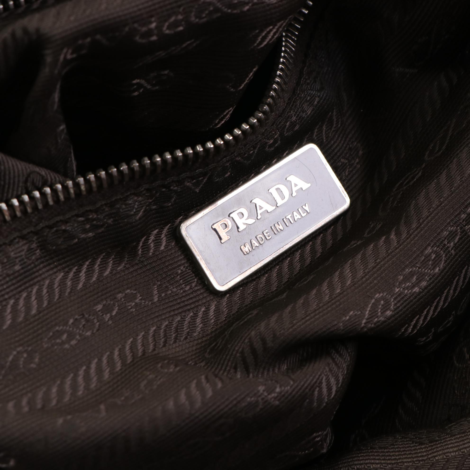 Prada Shoulder Bag in Dark Brown Grained Leather