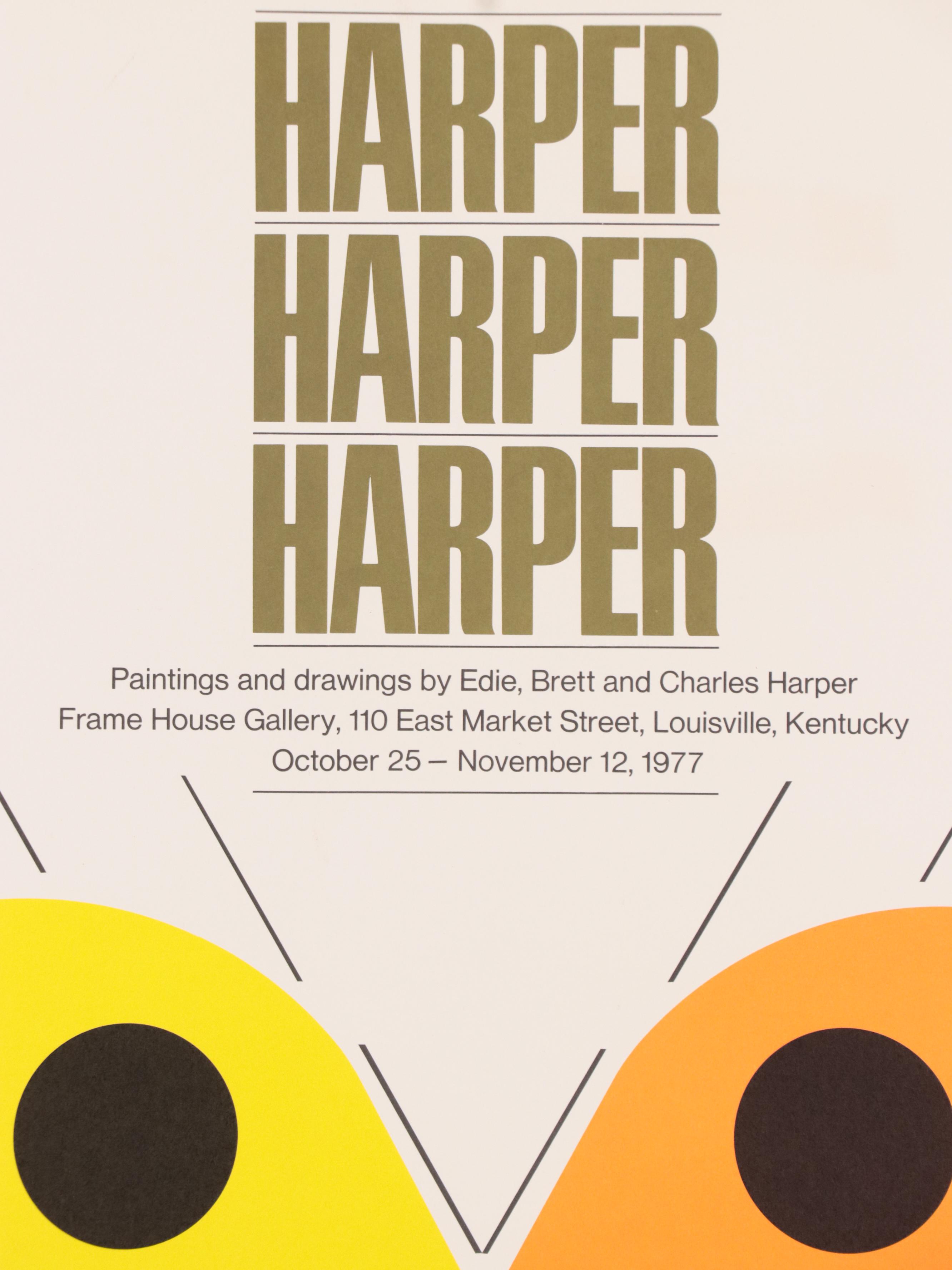 Charley Harper Lithograph Exhibition Poster "Harper, Harper, Harper," 1977