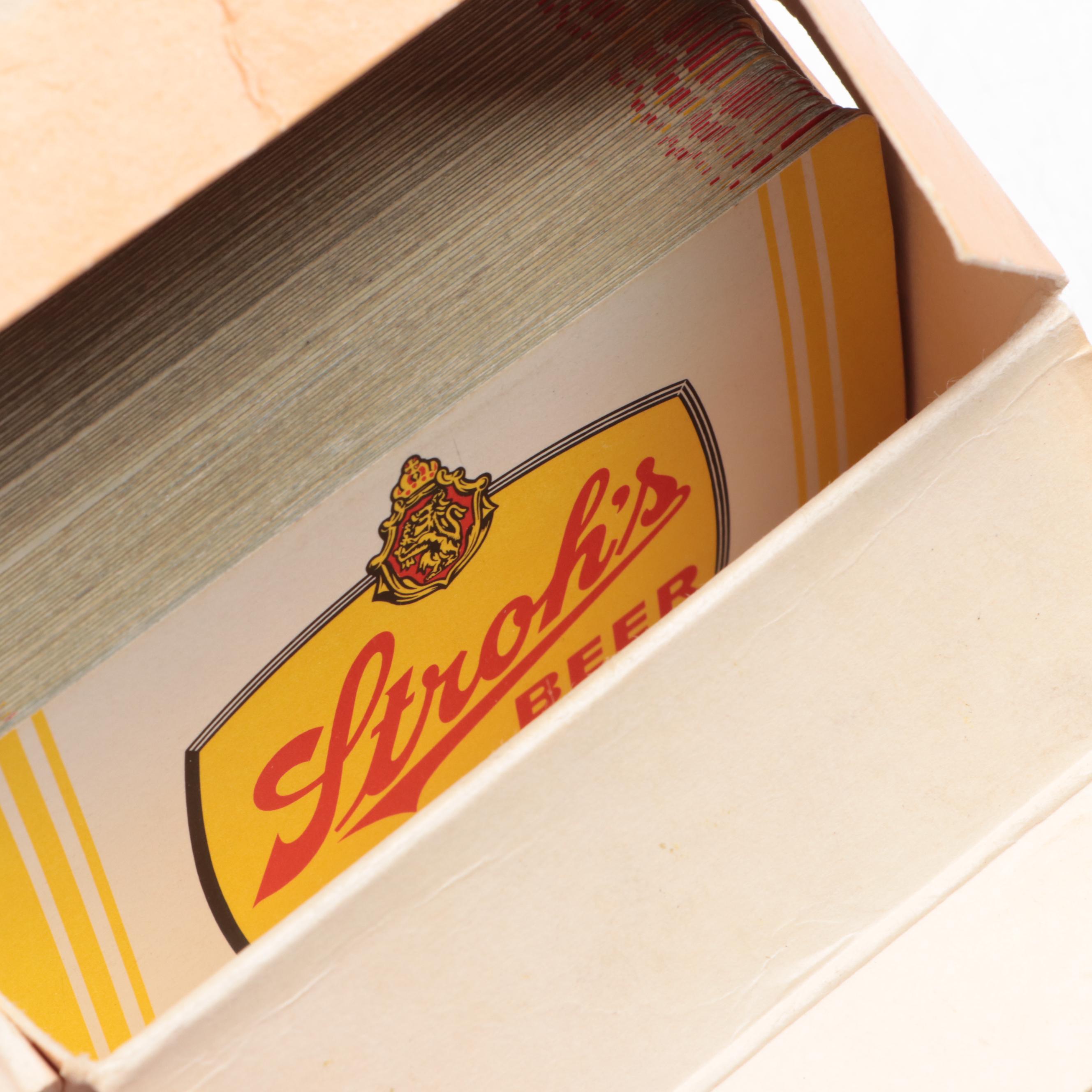 Stroh's Beer Playing Cards with Other Playing Cards and Poker Chips