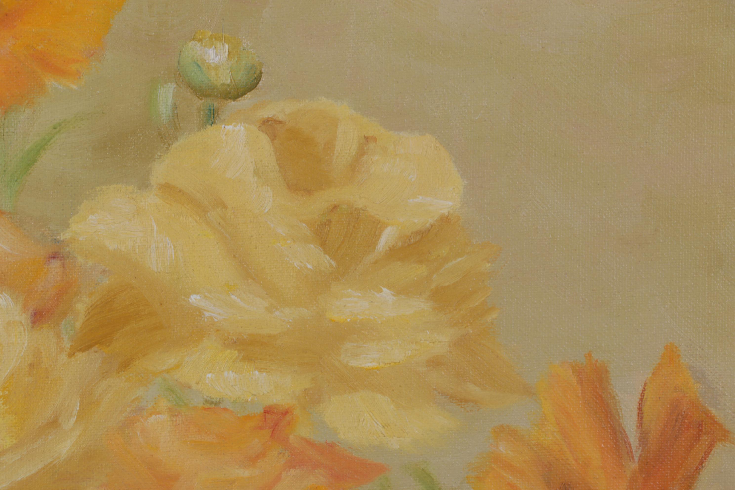 V. Thomas Floral Still Life Oil Painting, 1975
