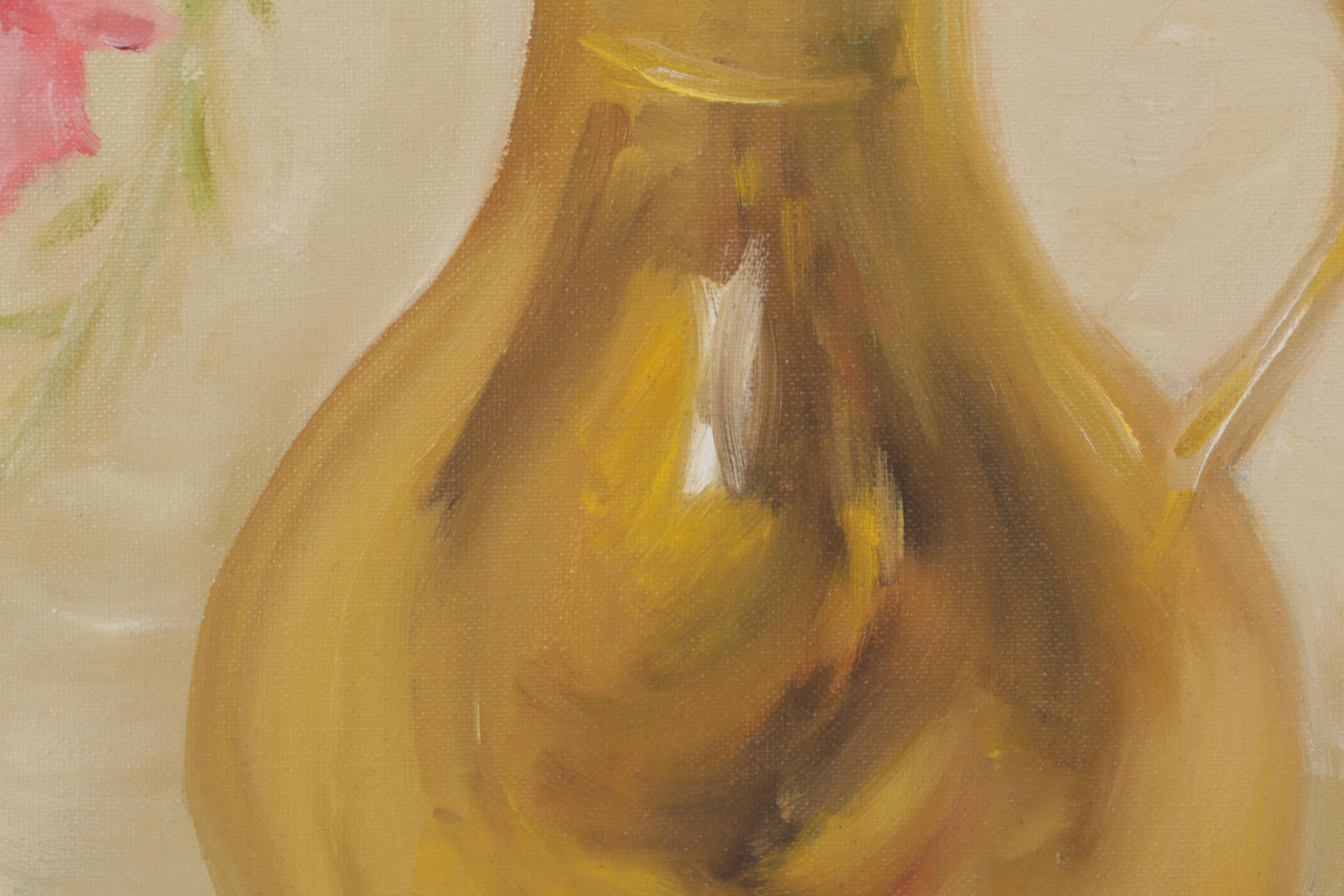V. Thomas Floral Still Life Oil Painting, 1975
