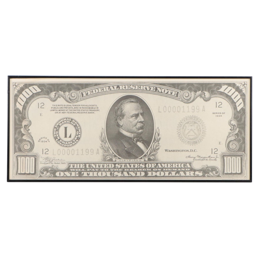 Halftone of a One Thousand Dollar Bill