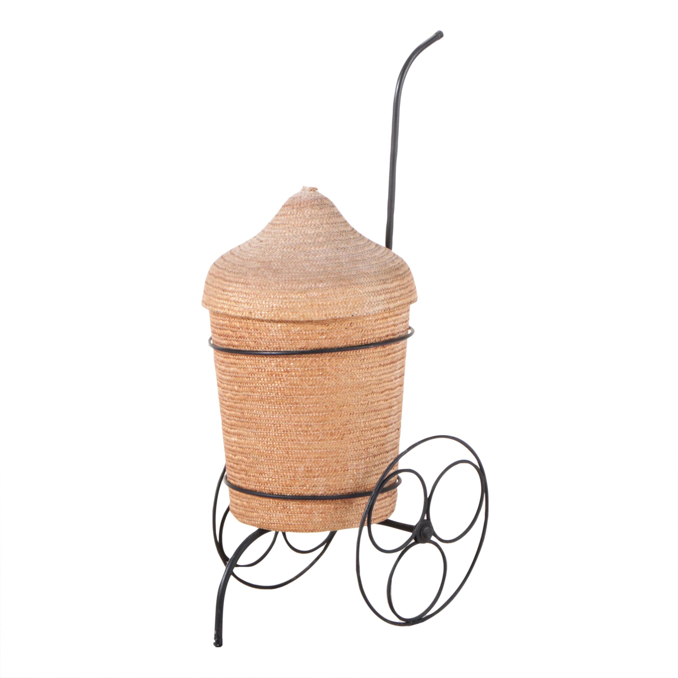 Styrofoam-Lined Basket Cooler with Cart