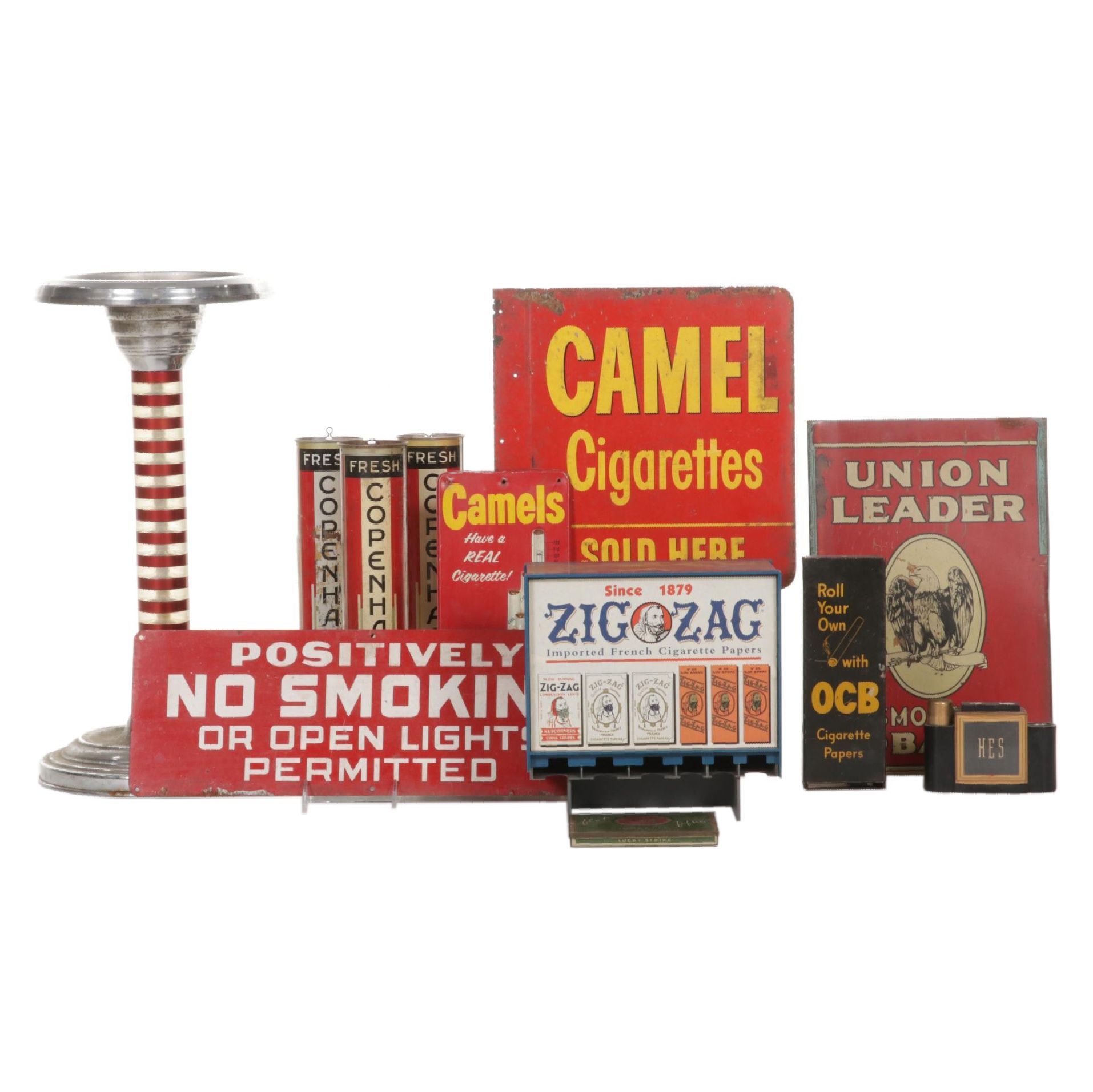 Ashtray, Zig-Zag Paper Display and Other Tobacco Related Products