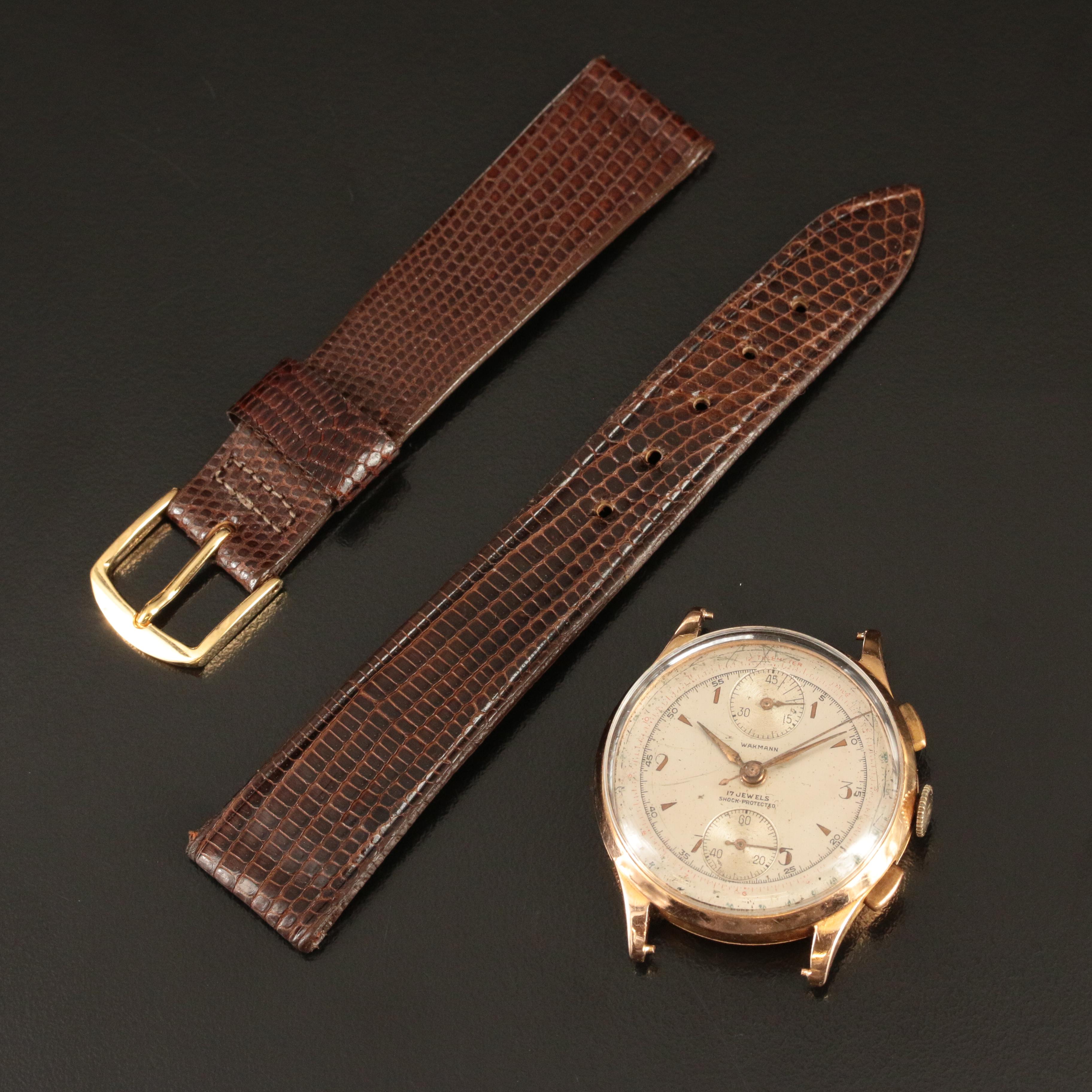 18K Vintage Wakmann Chronograph and Band