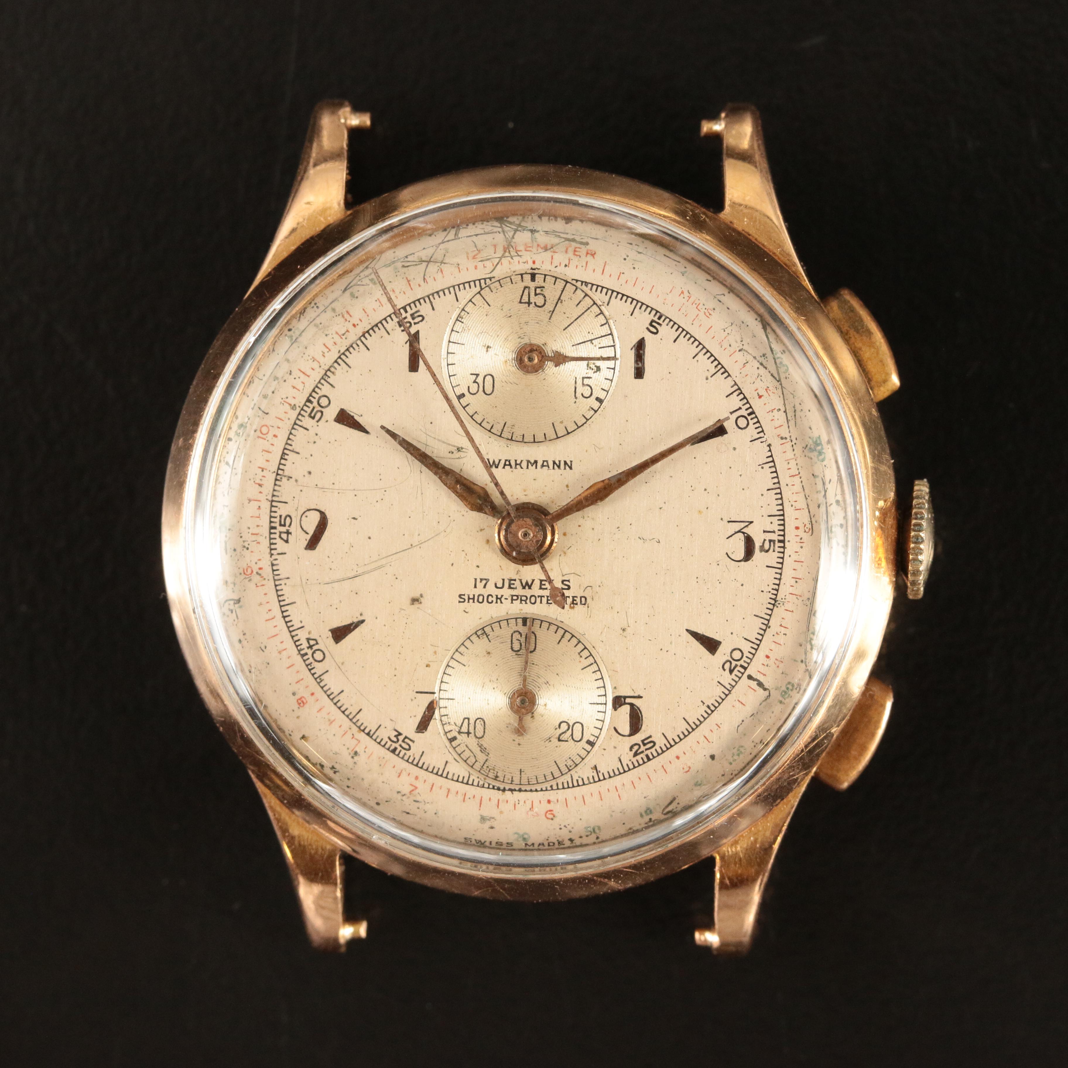 18K Vintage Wakmann Chronograph and Band