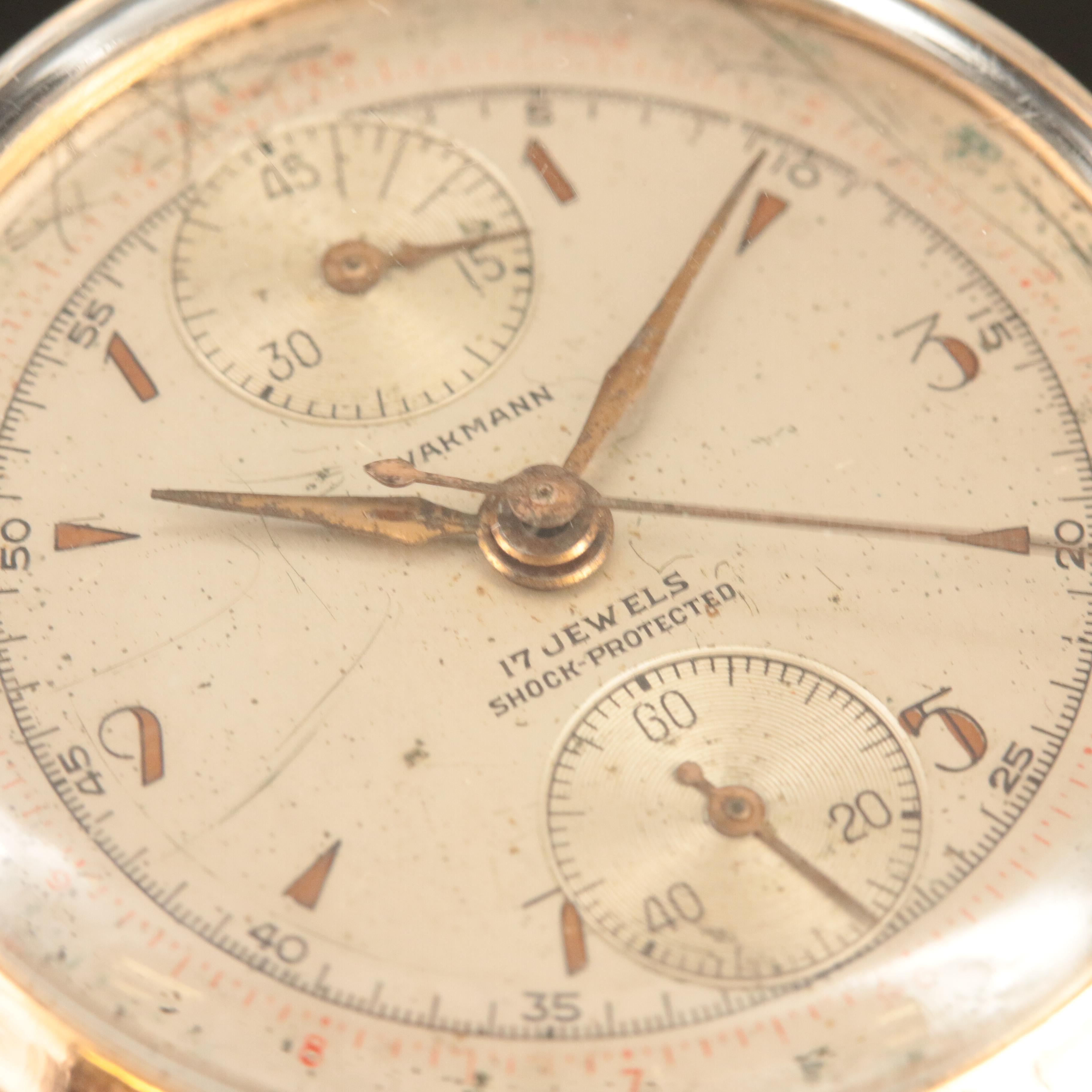 18K Vintage Wakmann Chronograph and Band