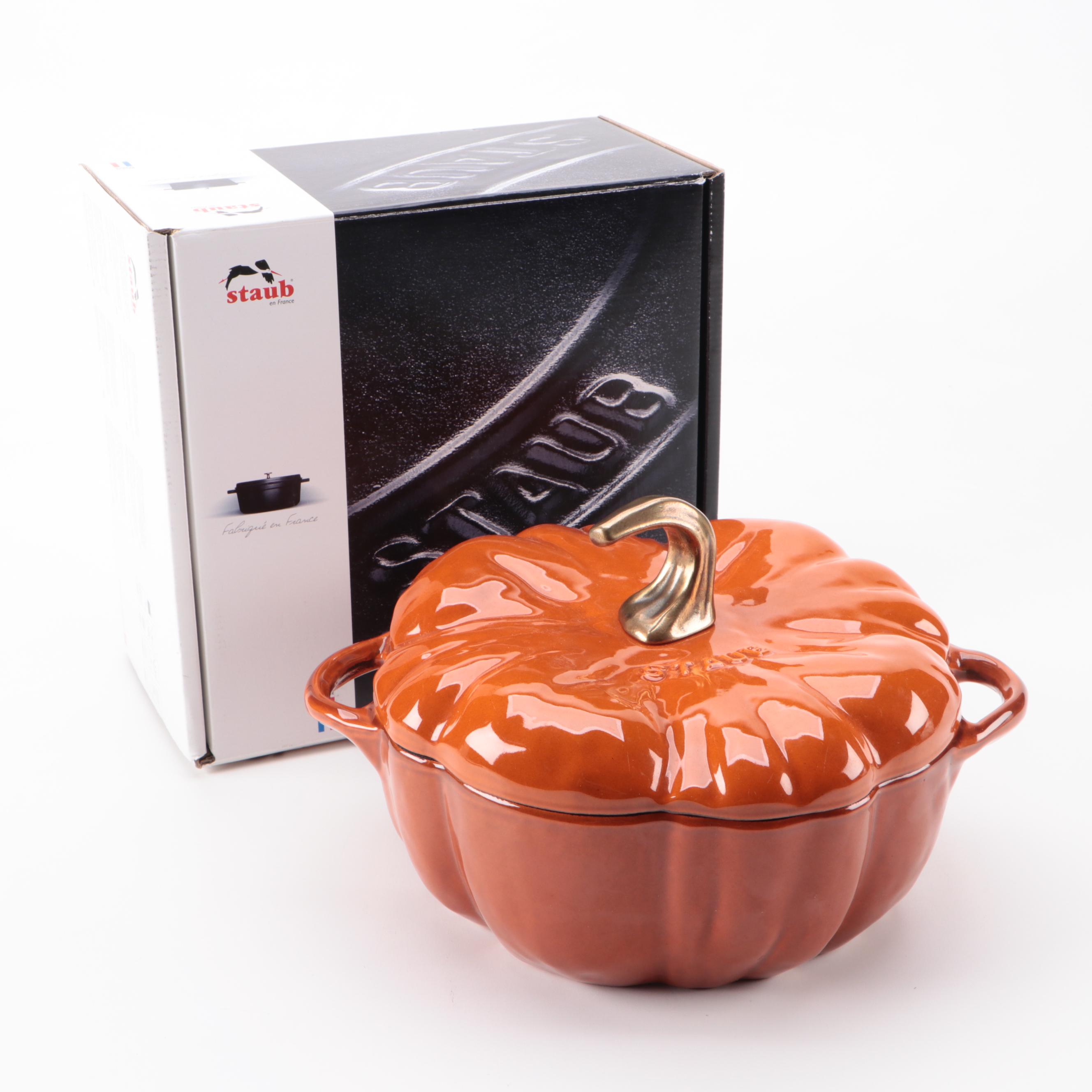 Staub Pumpkin Themed Cast Iron Cocette Dishes