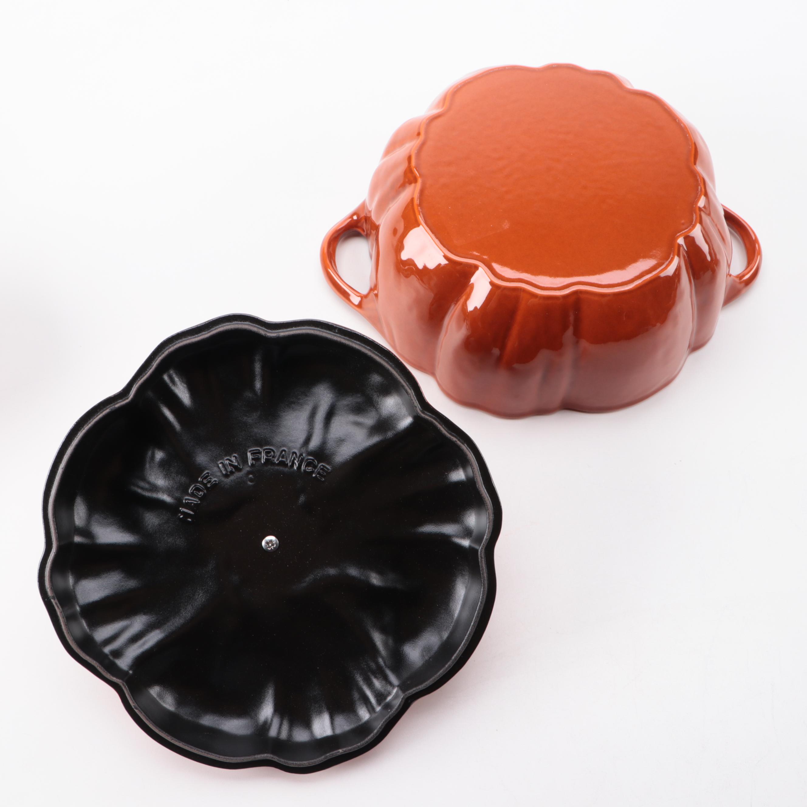 Staub Pumpkin Themed Cast Iron Cocette Dishes