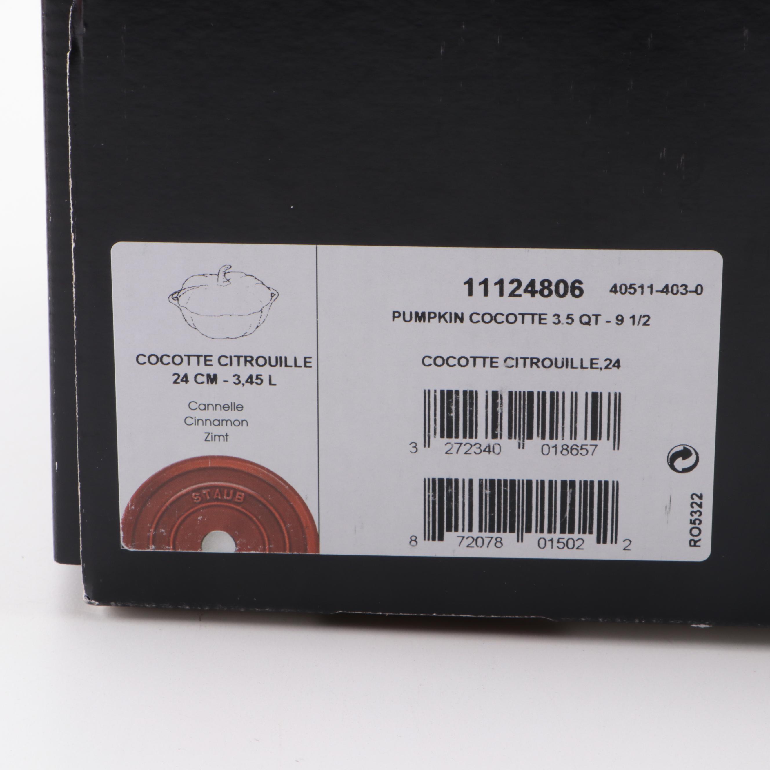 Staub Pumpkin Themed Cast Iron Cocette Dishes