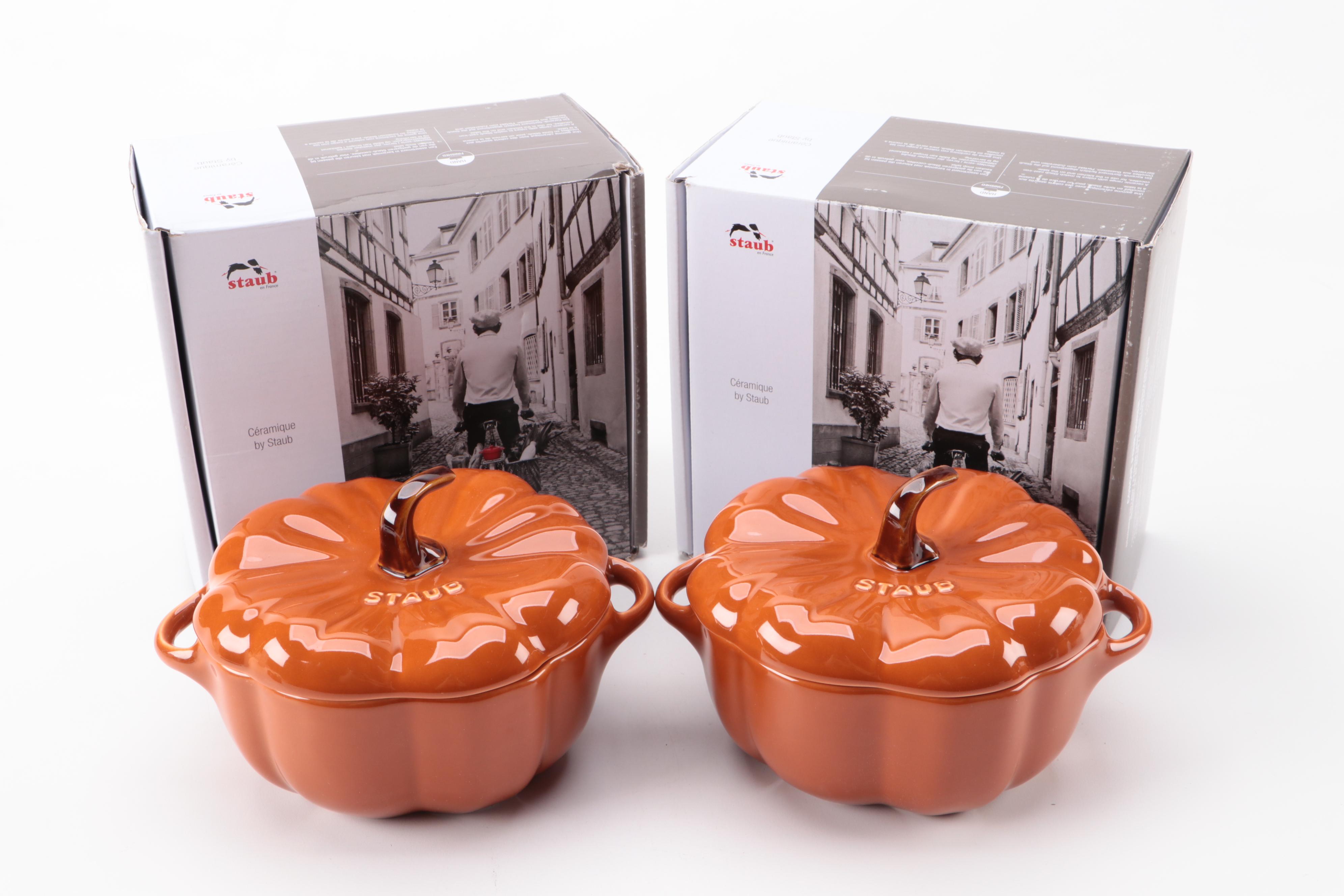 Staub Pumpkin Themed Cast Iron Cocette Dishes