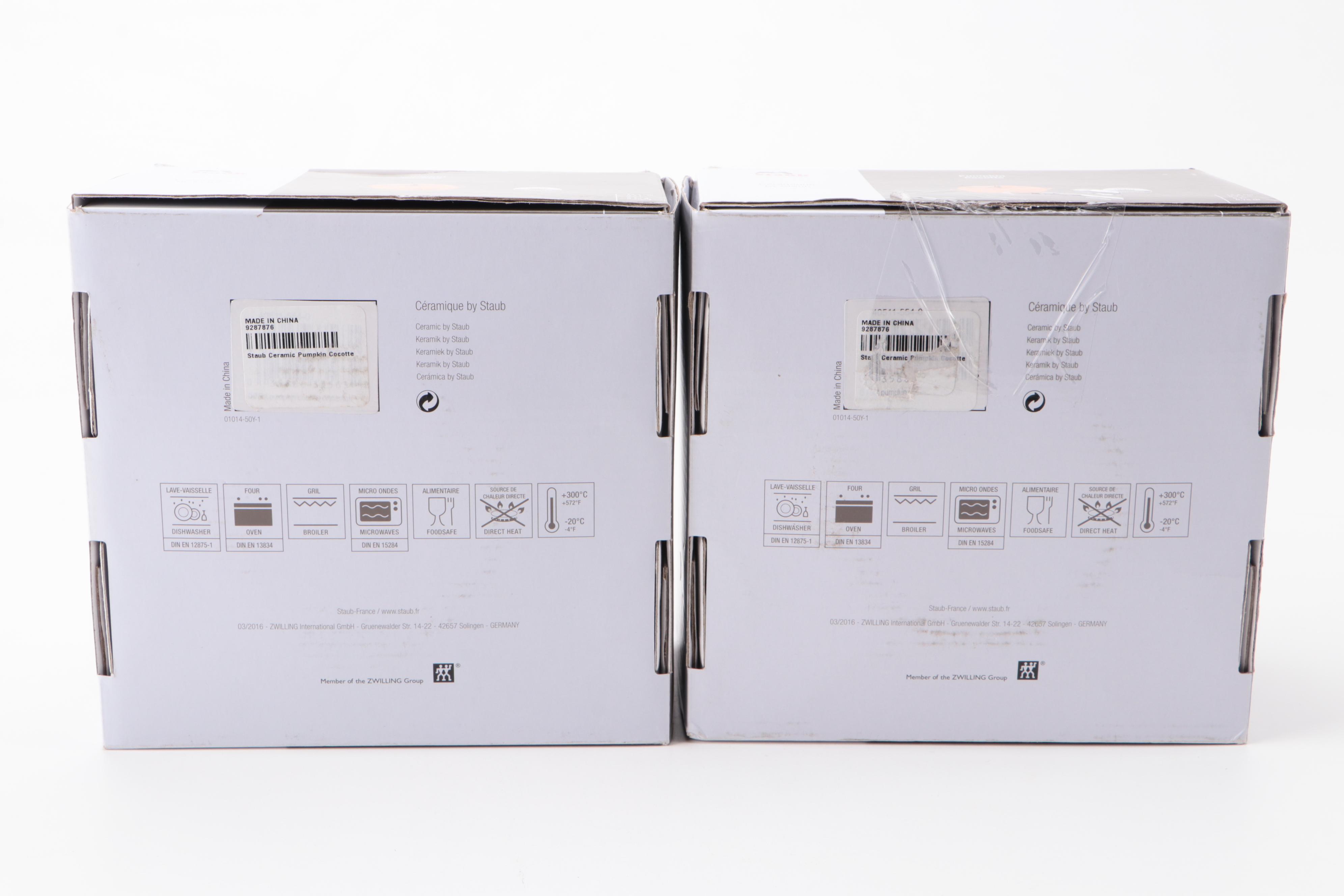 Staub Pumpkin Themed Cast Iron Cocette Dishes