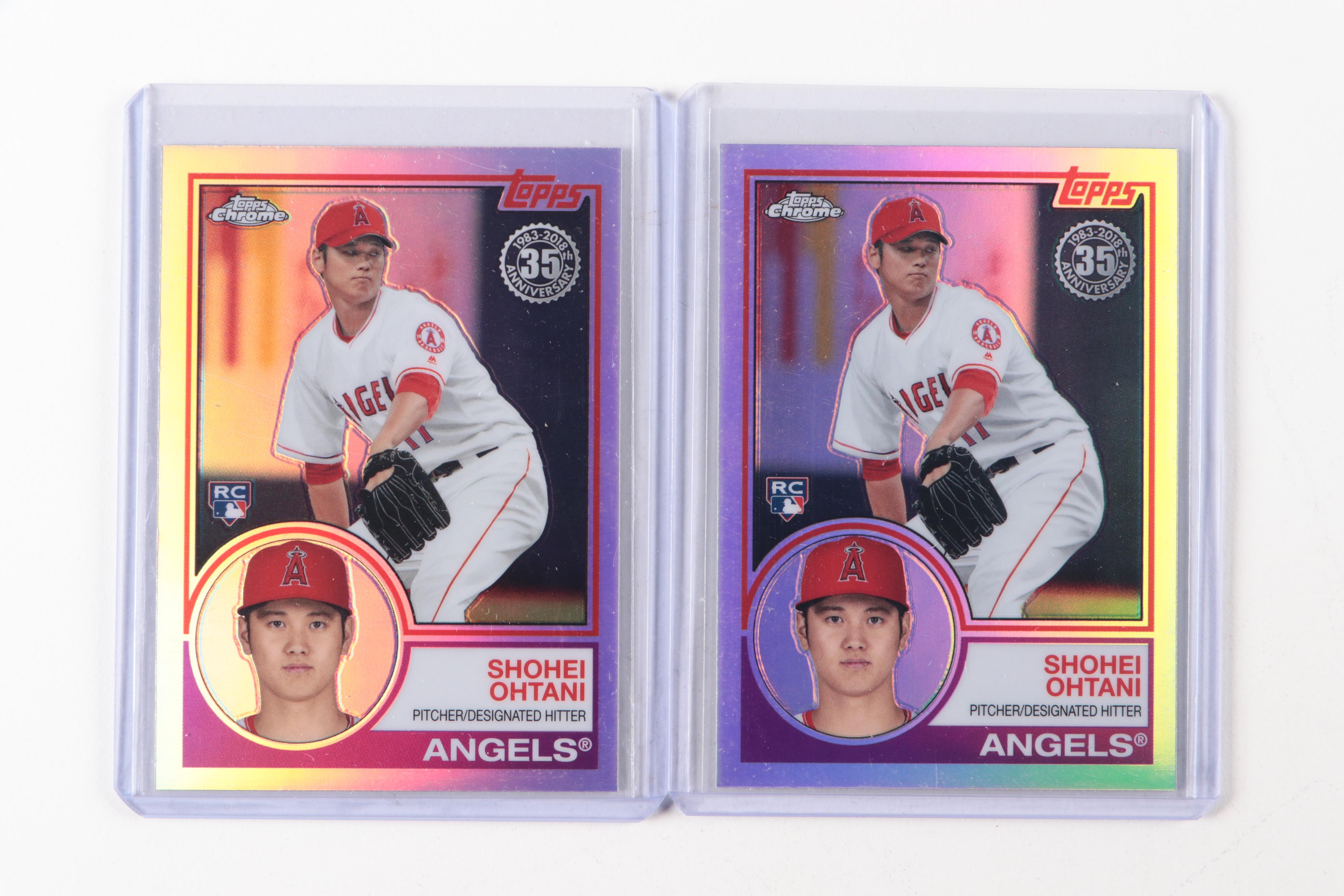 2018 Topps Chrome Shohei Ohtani Rookie Cards with 1983 35th Anniversary