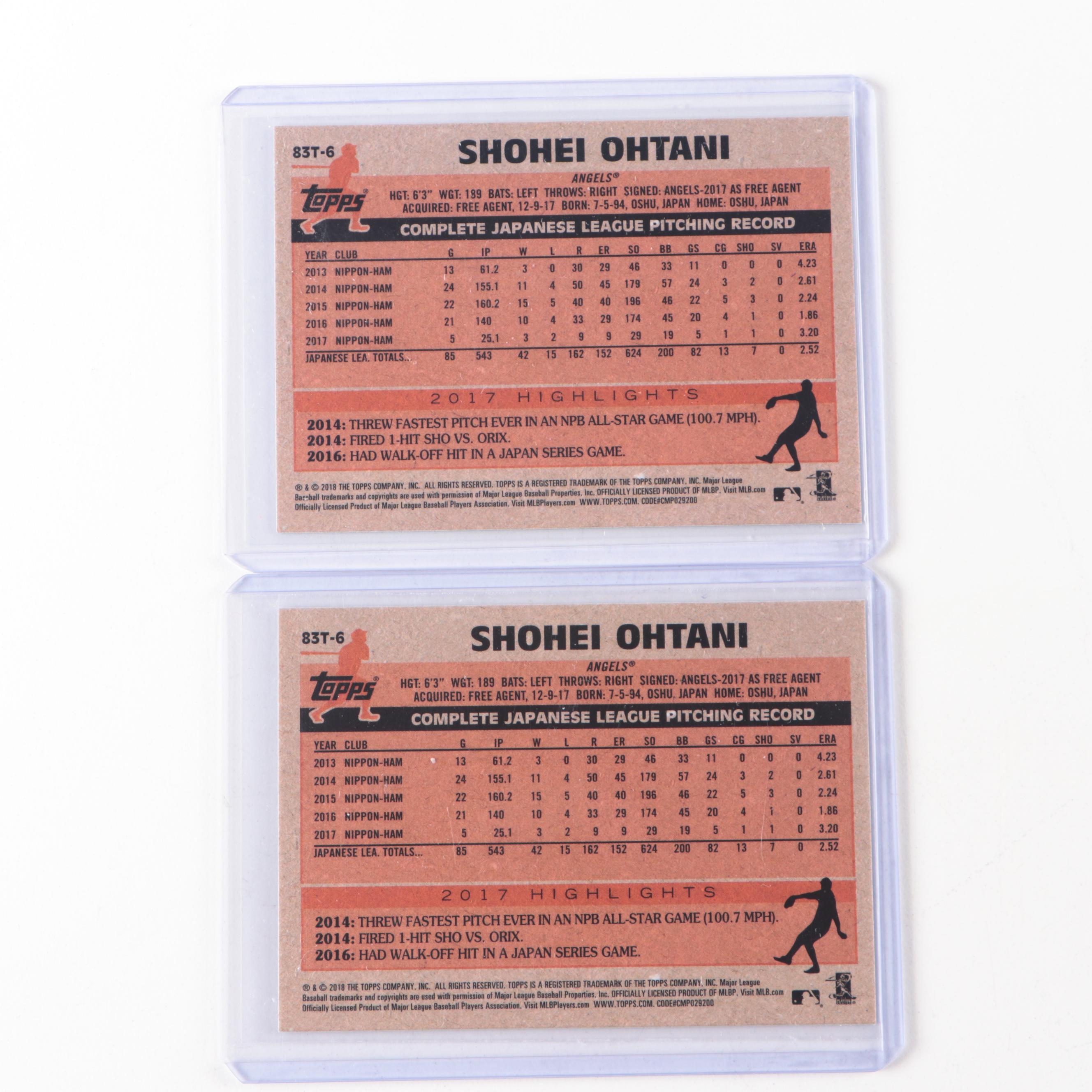 2018 Topps Chrome Shohei Ohtani Rookie Cards with 1983 35th Anniversary