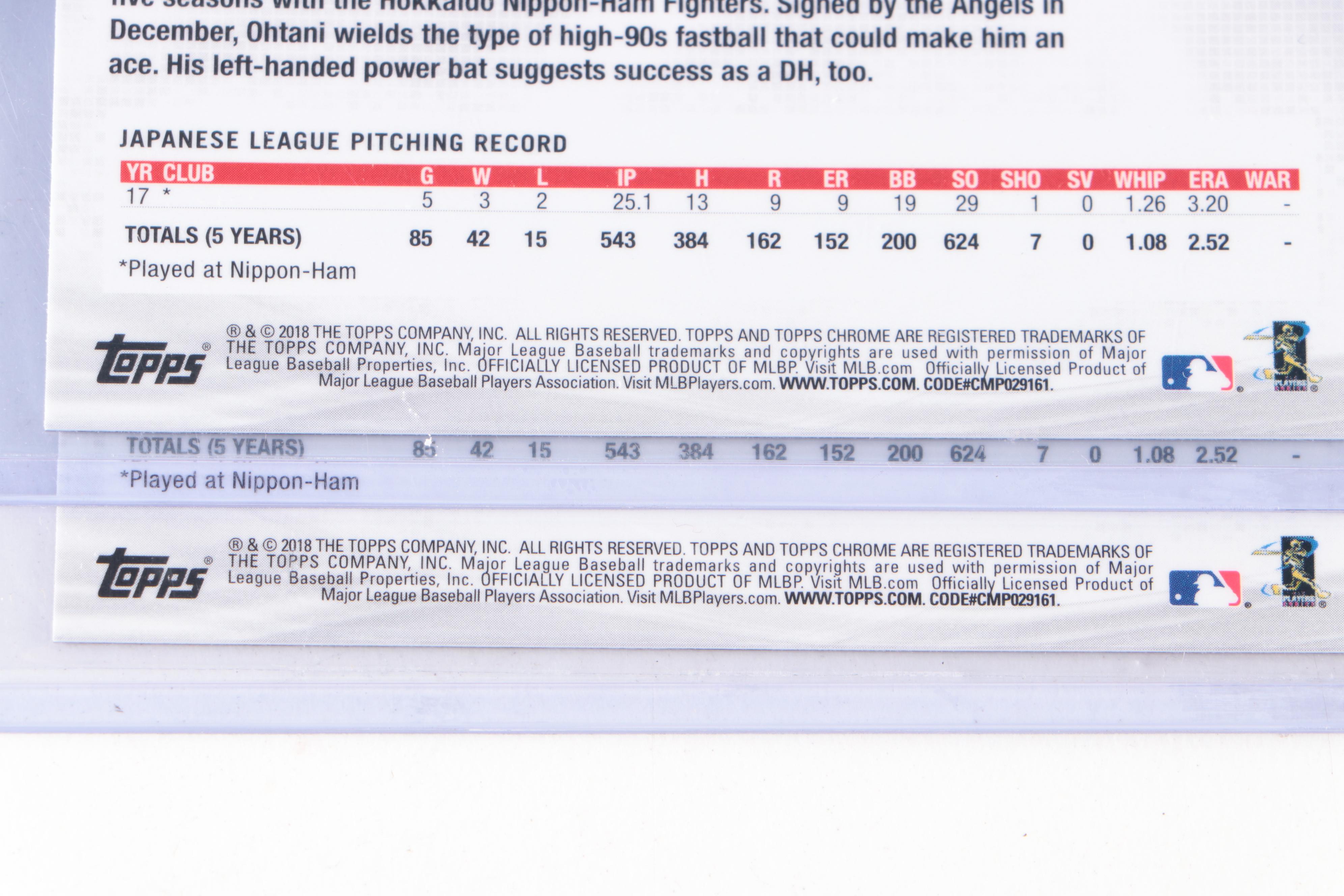 2018 Topps Chrome Shohei Ohtani Rookie Cards with 1983 35th Anniversary