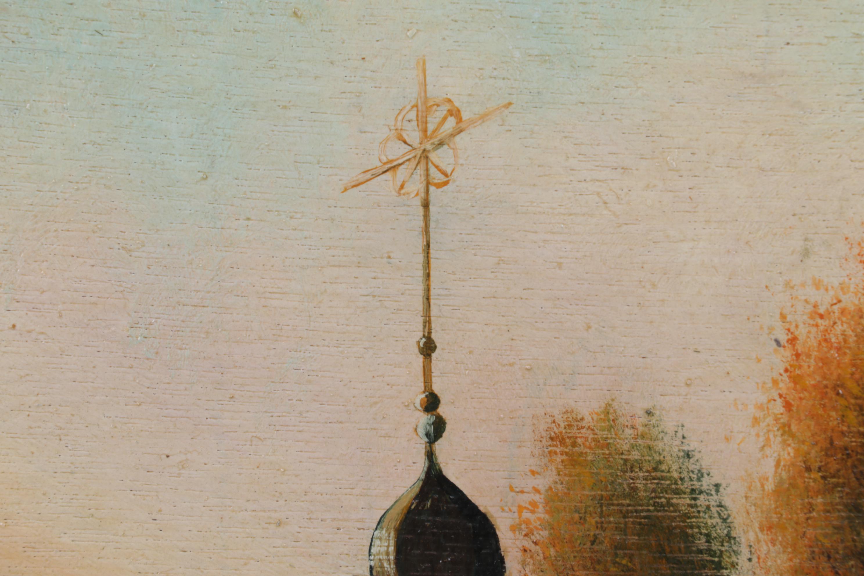 Hans Klesper Oil Painting of Small Bucolic Chapel, Circa 1970