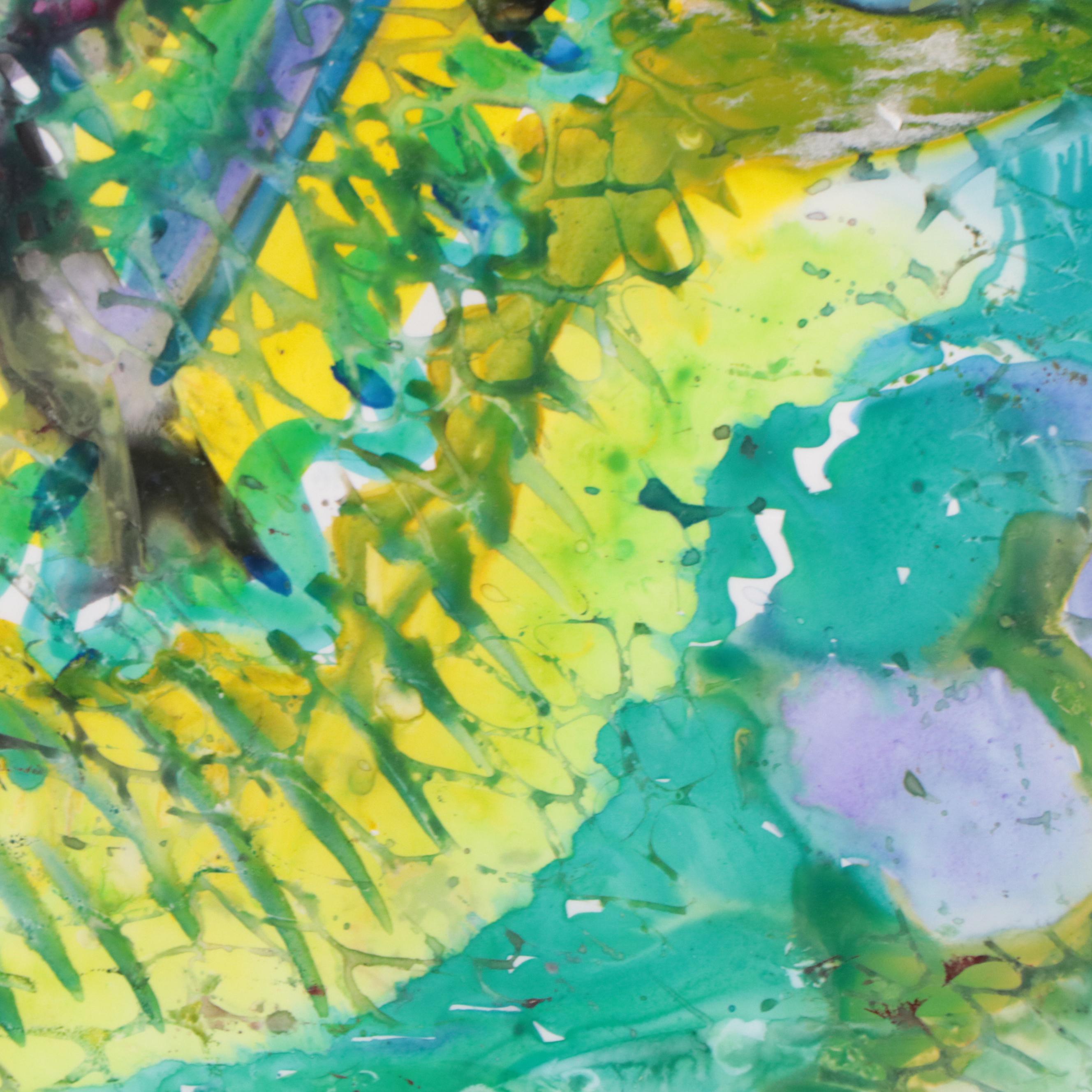 Phiris Sickels Collaborative Non-Objective Abstract Watercolor Painting