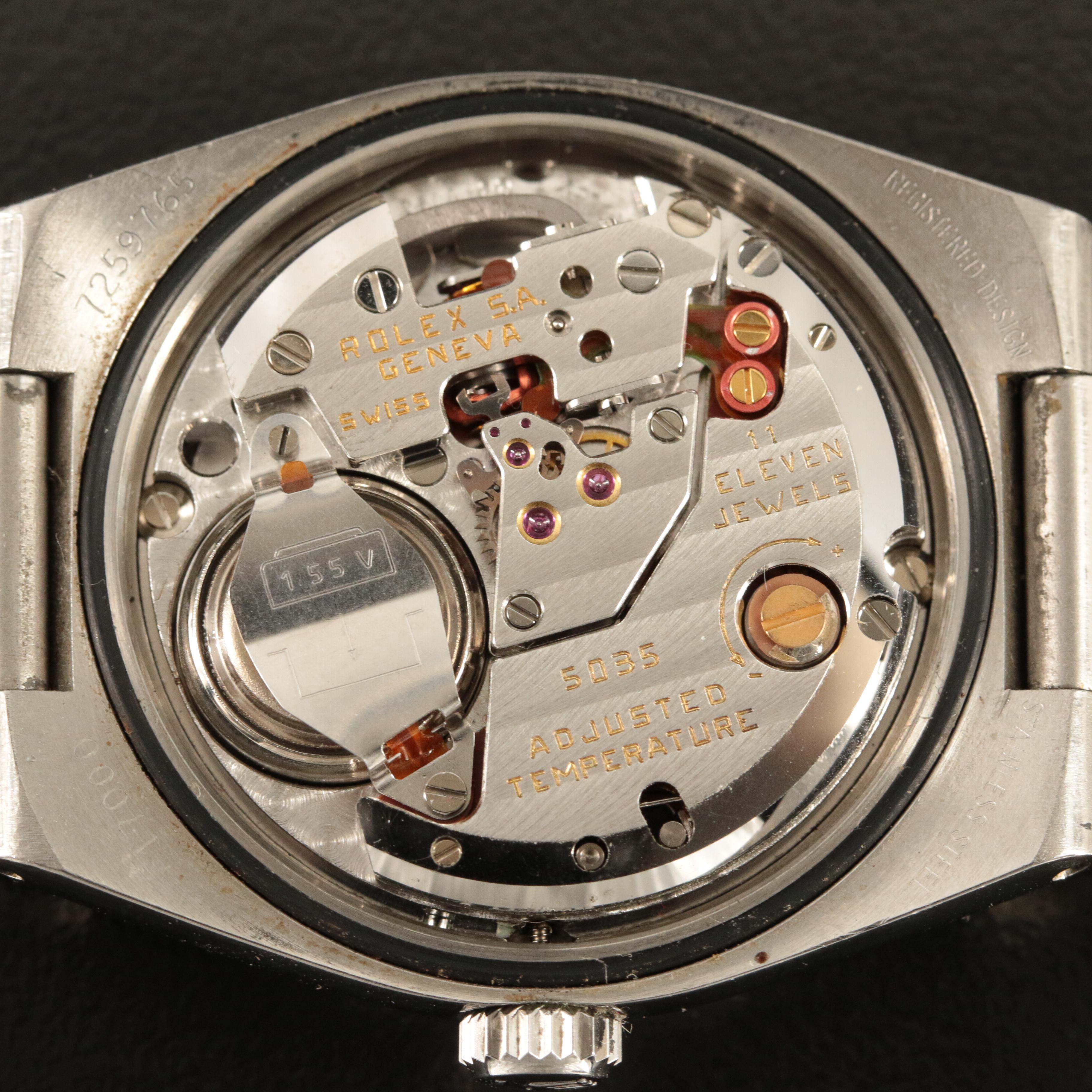 Rolex Oysterquartz Datejust Steel 36mm Black Dial Watch