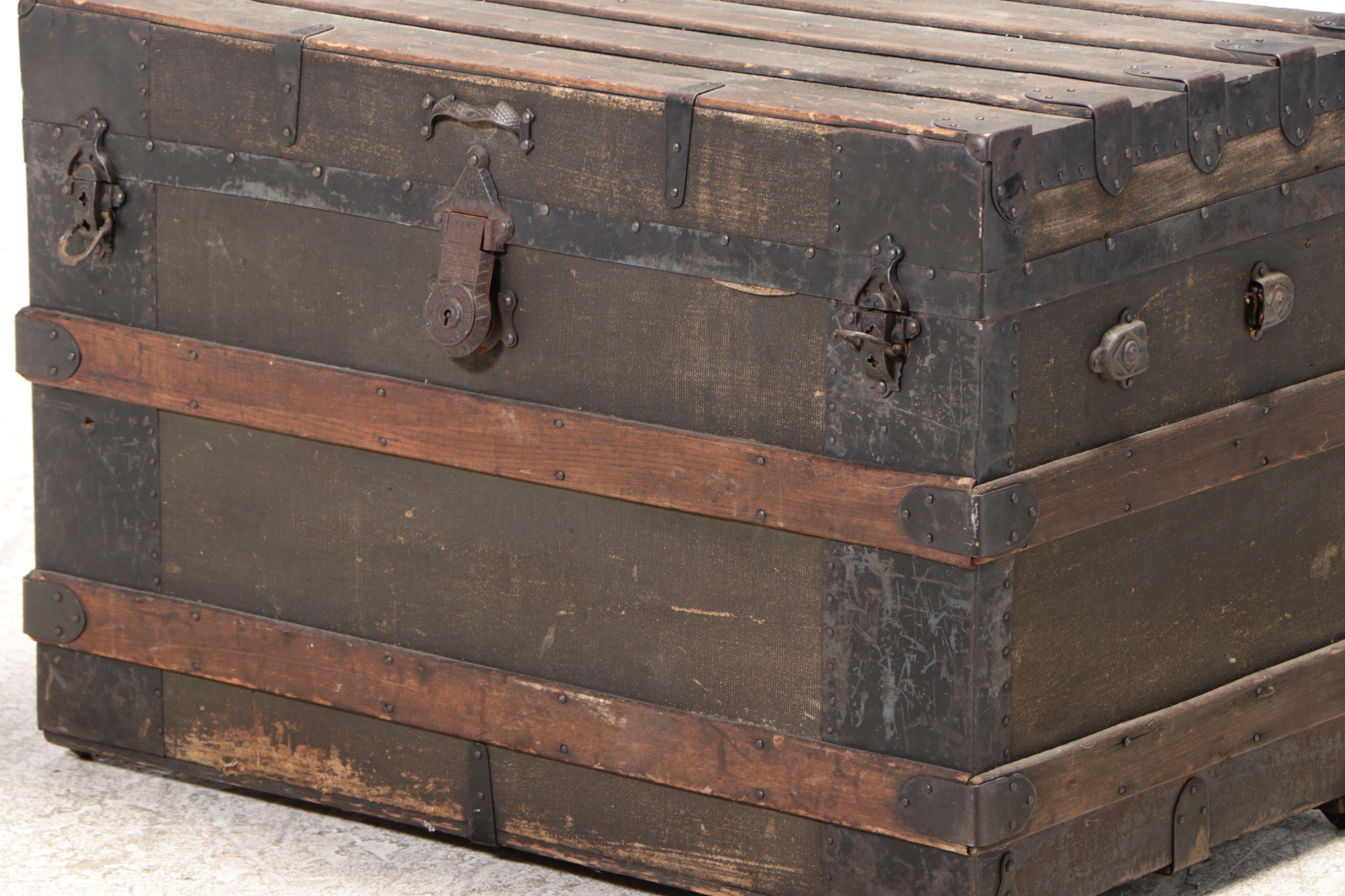 Victorian Wooden Travel Trunk