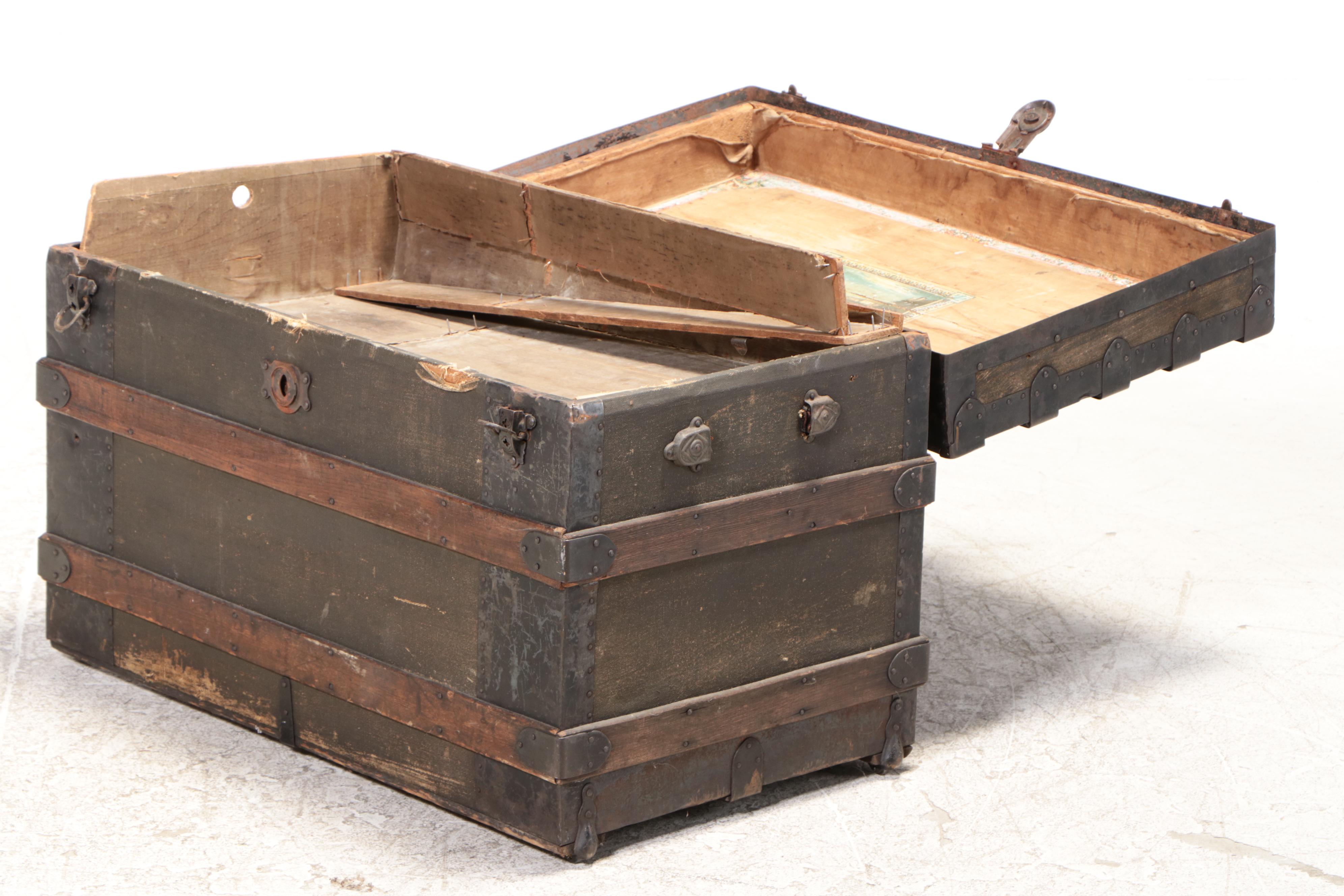Victorian Wooden Travel Trunk
