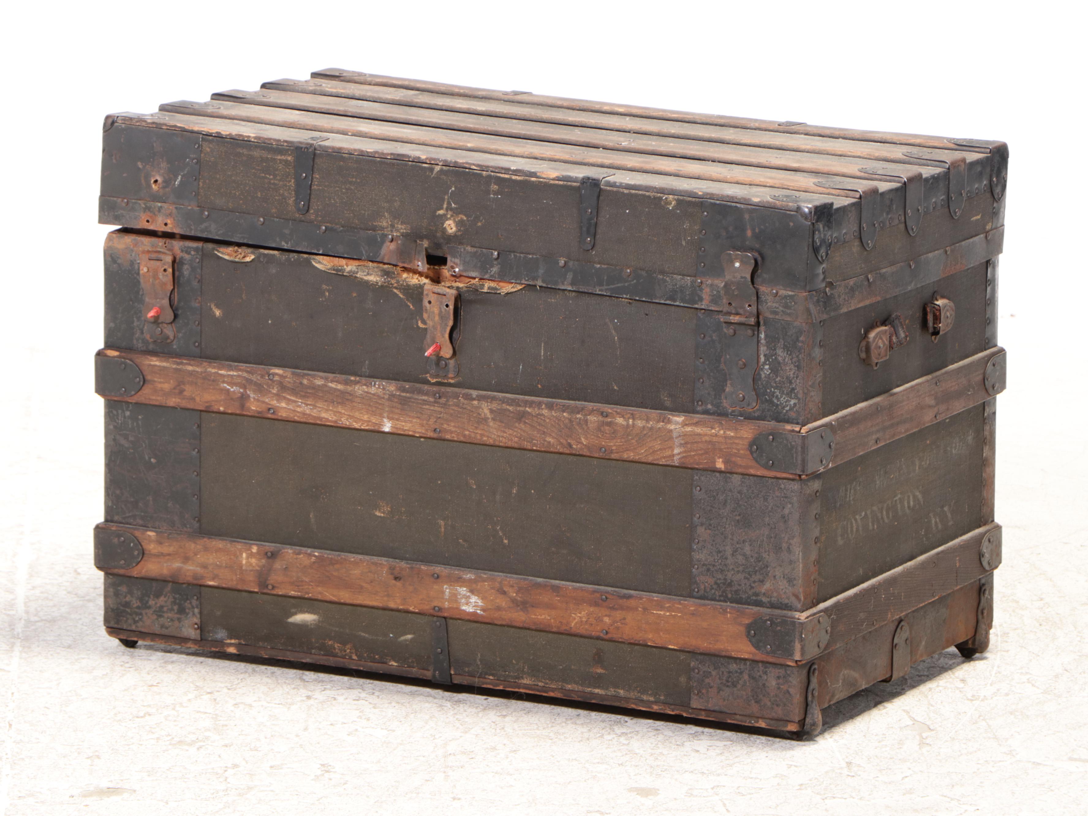 Victorian Wooden Travel Trunk