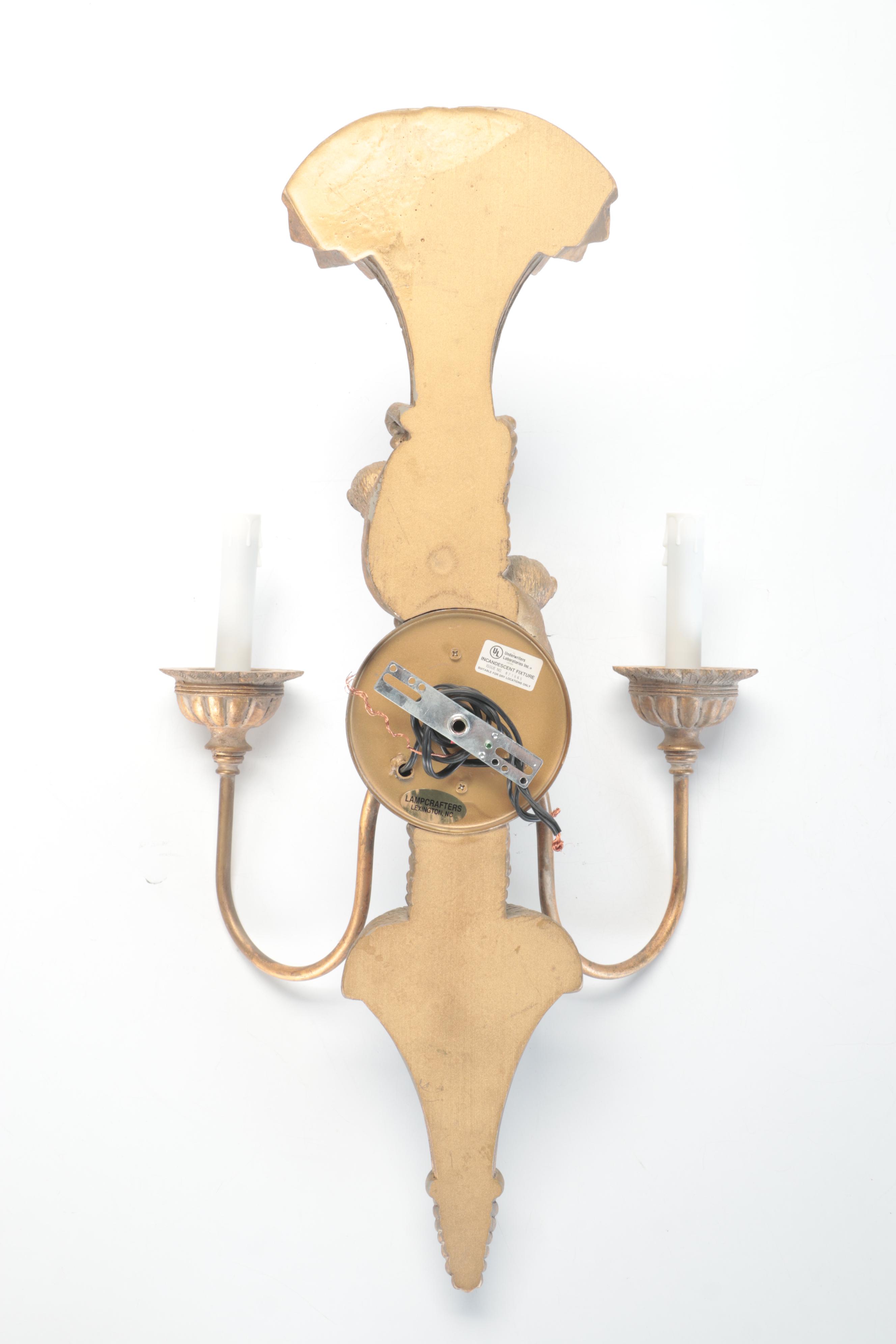 Gilt Metal Monkey Wall Sconces with Other Brass Wall Sconce