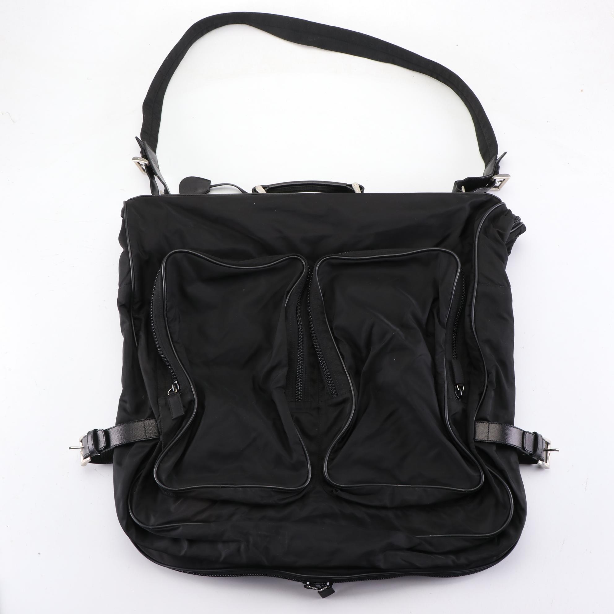 Prada Garment Bag in Nylon with Saffiano Leather Trim