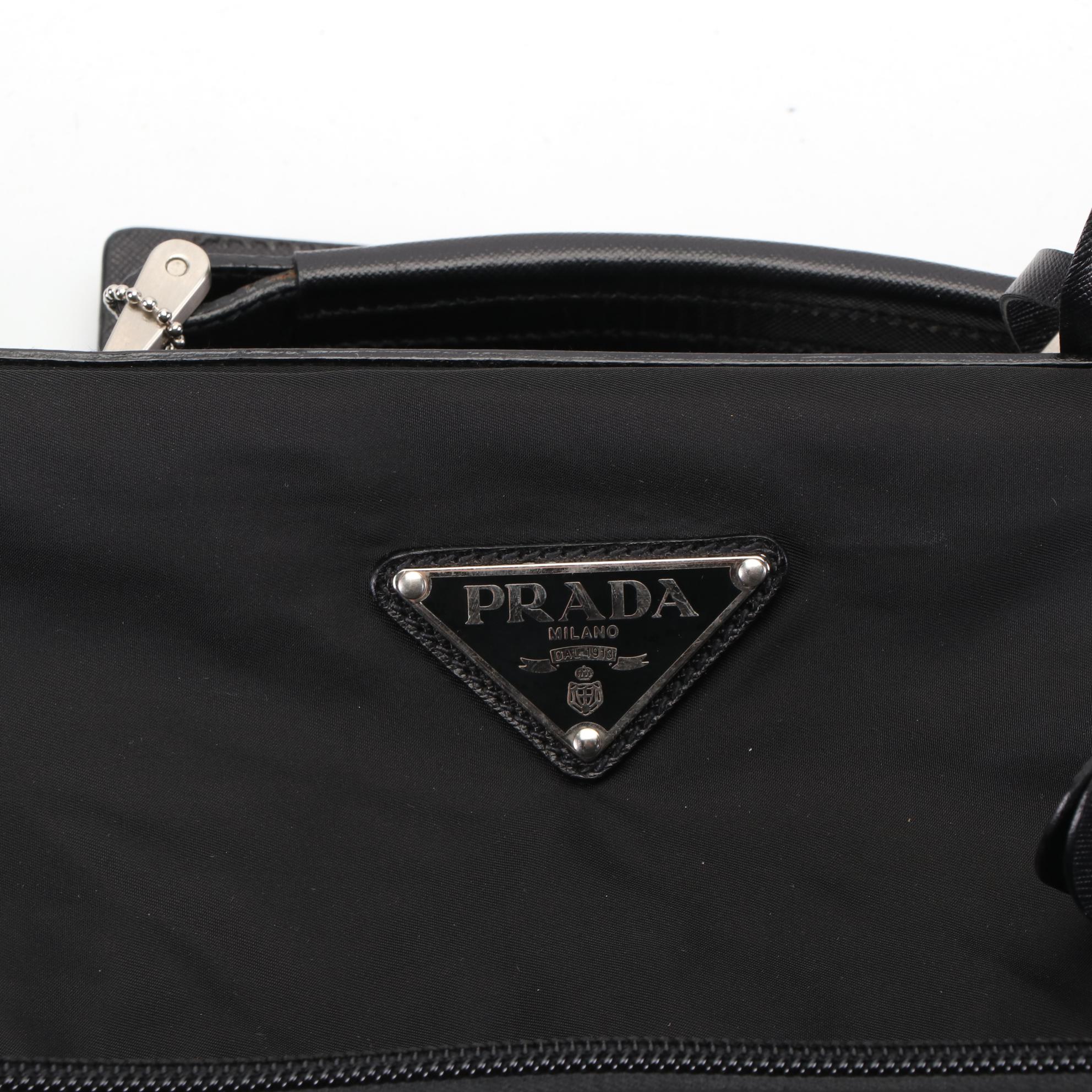 Prada Garment Bag in Nylon with Saffiano Leather Trim