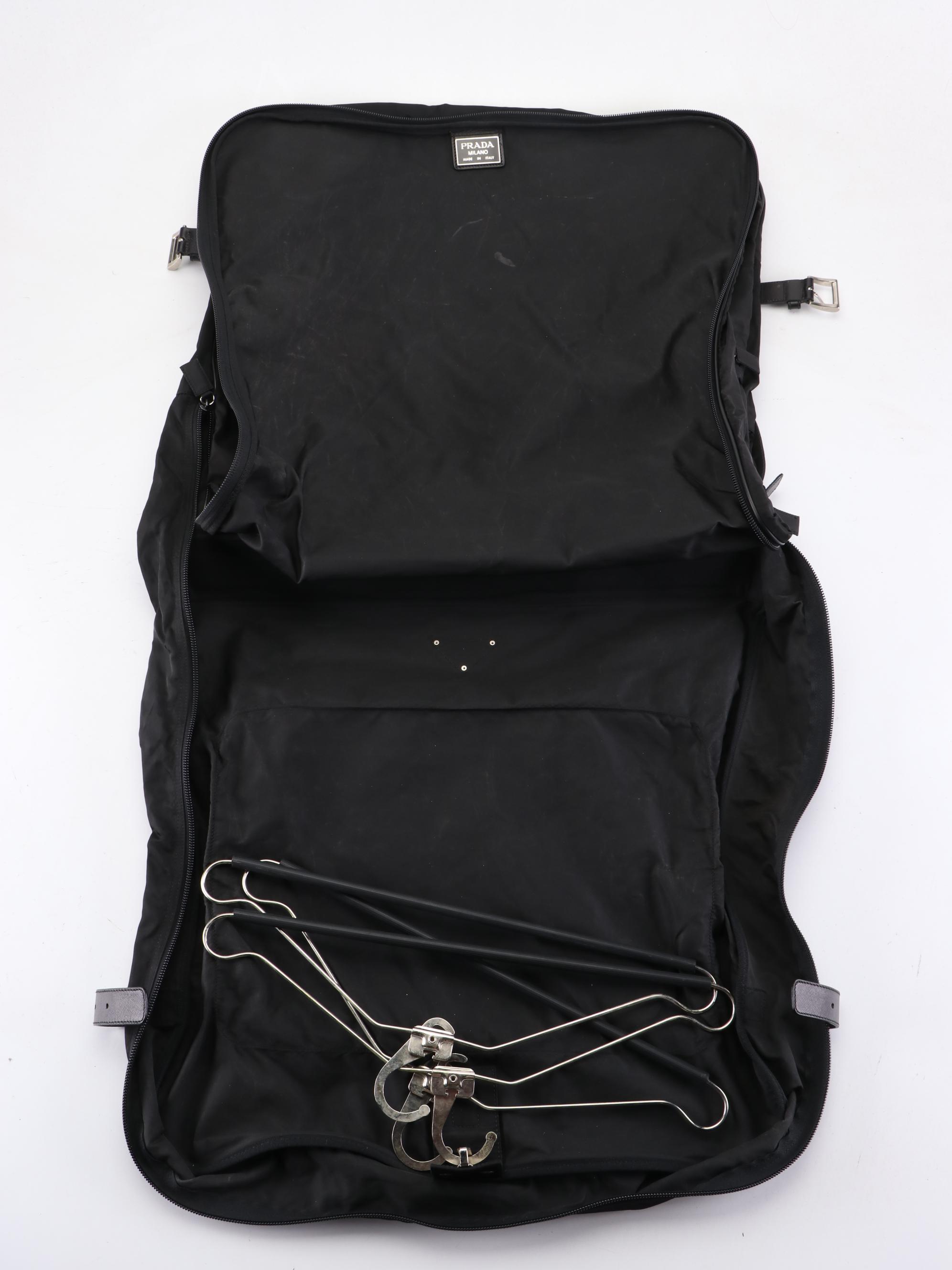 Prada Garment Bag in Nylon with Saffiano Leather Trim