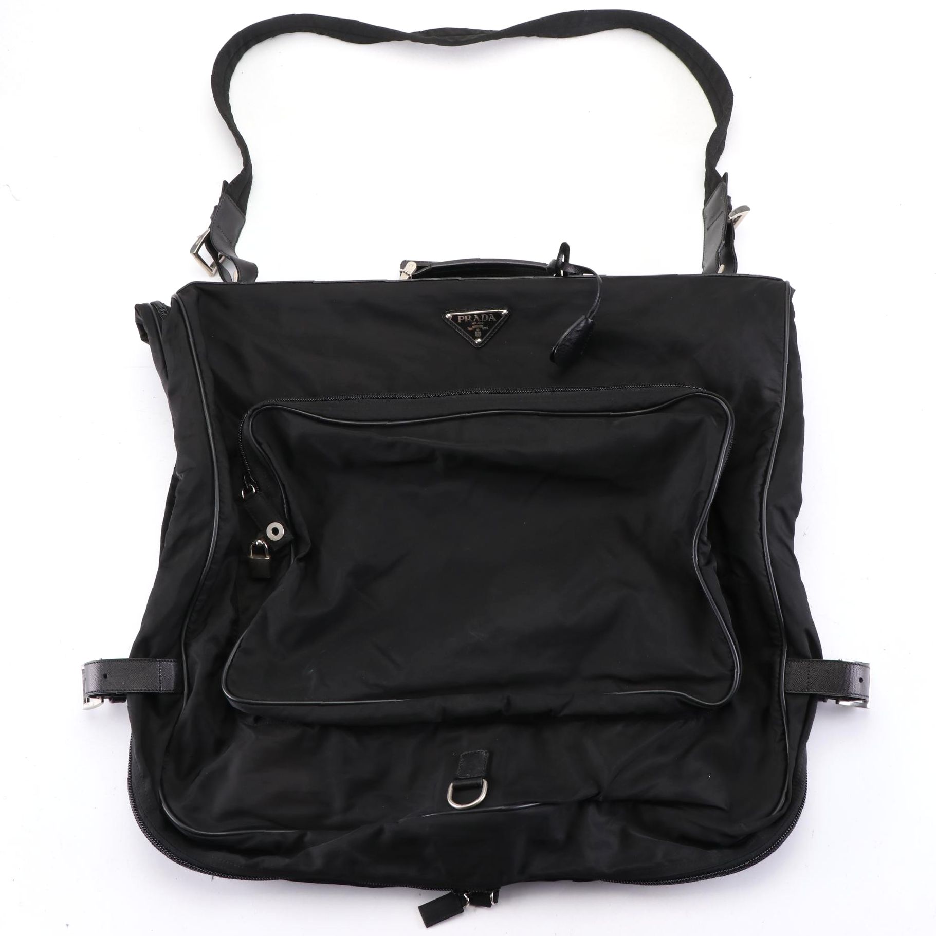 Prada Garment Bag in Nylon with Saffiano Leather Trim