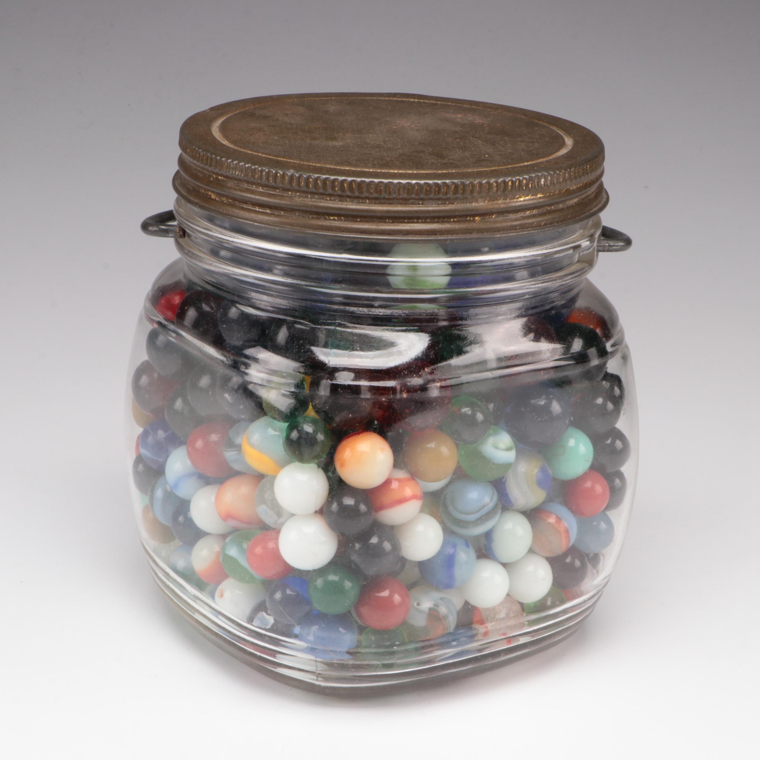 Cadmium and Uranium Glass Marbles With Swirlies and More