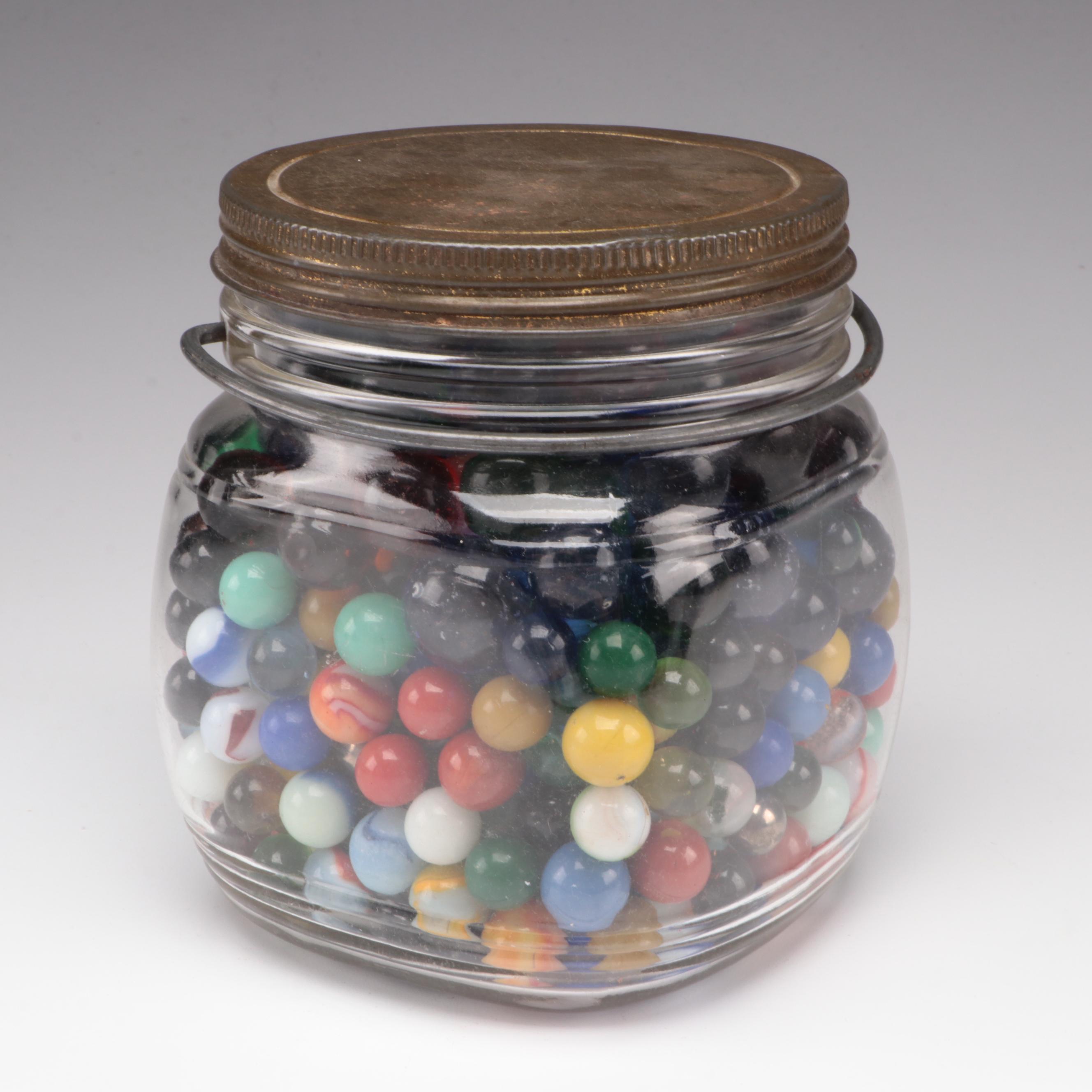 Cadmium and Uranium Glass Marbles With Swirlies and More