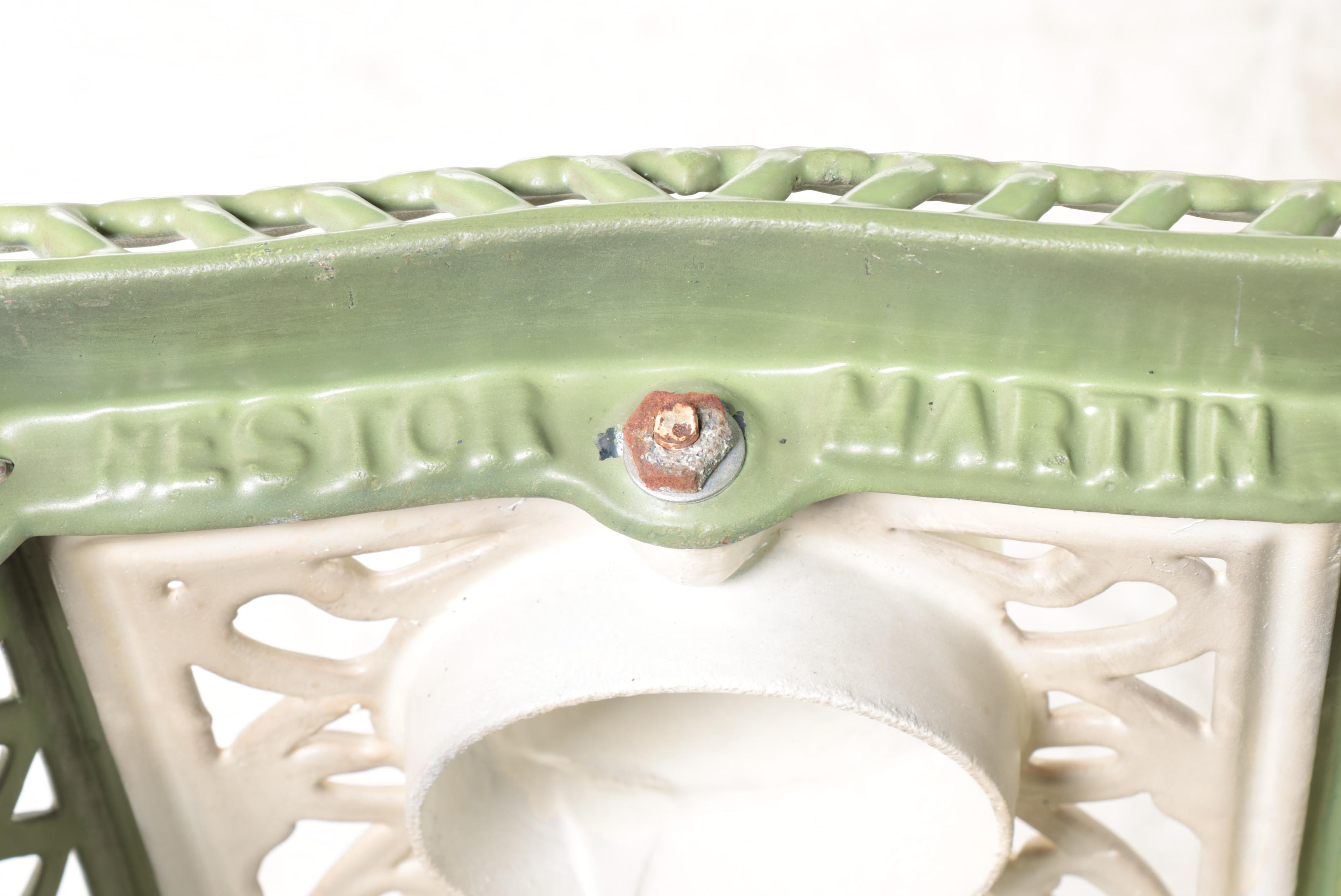 Nestor Martin Belgian Cast Iron and Enamel Parlor Stove Surround